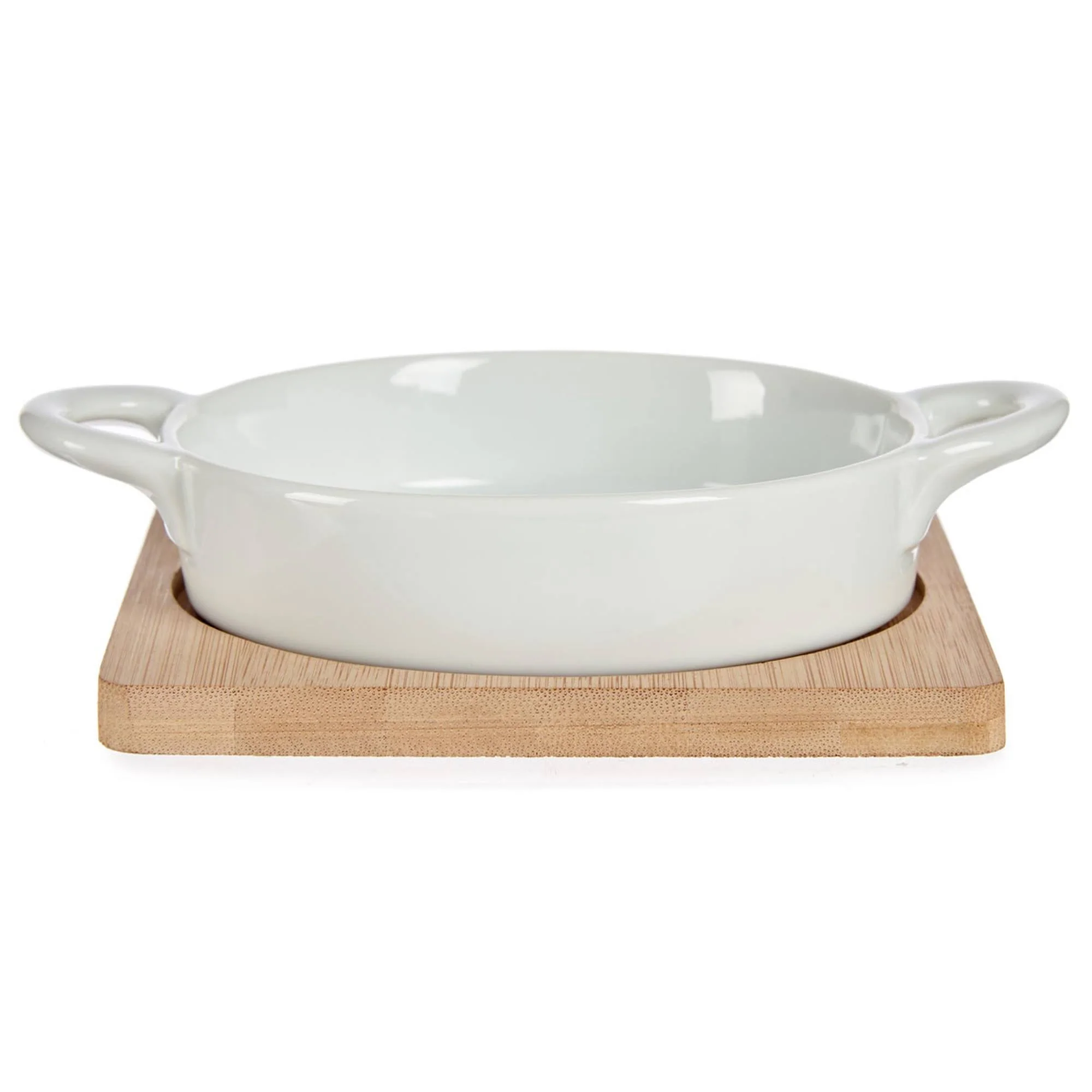 Bandeja Redonda Con Base Bambu 12,5cm Colección Vessia