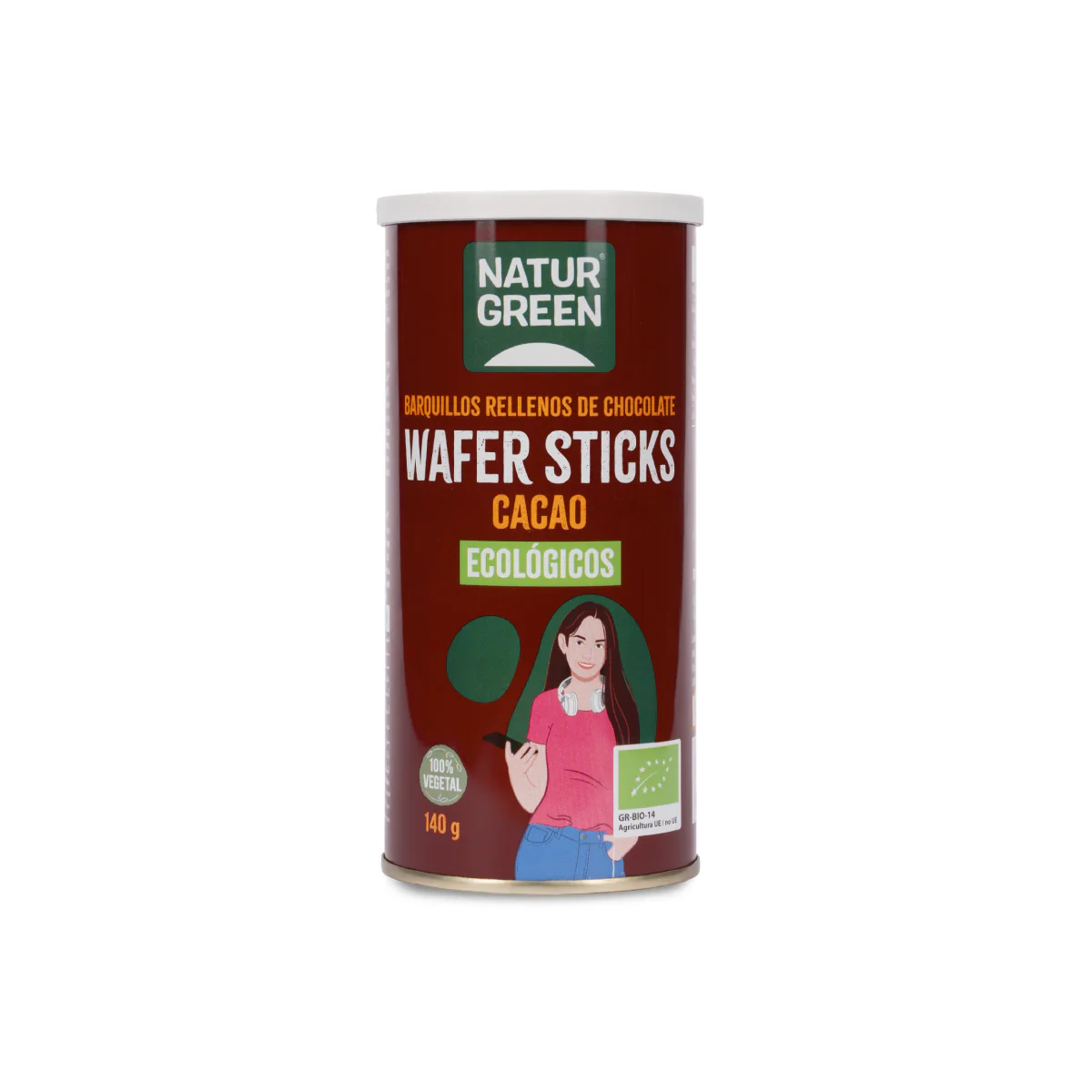 Barquillos Rellenos de Chocolate Bio NaturGreen 140 g
