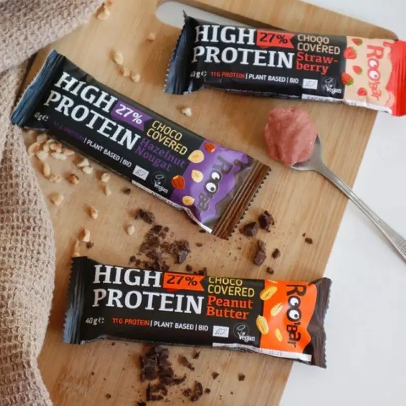 Barrita De Proteína Con Cacahuete Y Cobertura De Chocolate Roobar 40g Bio - Image 4