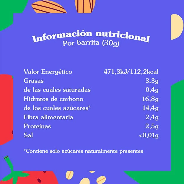 Barrita de Fresa y Manzana para niños Real Kids 30 g - Image 3