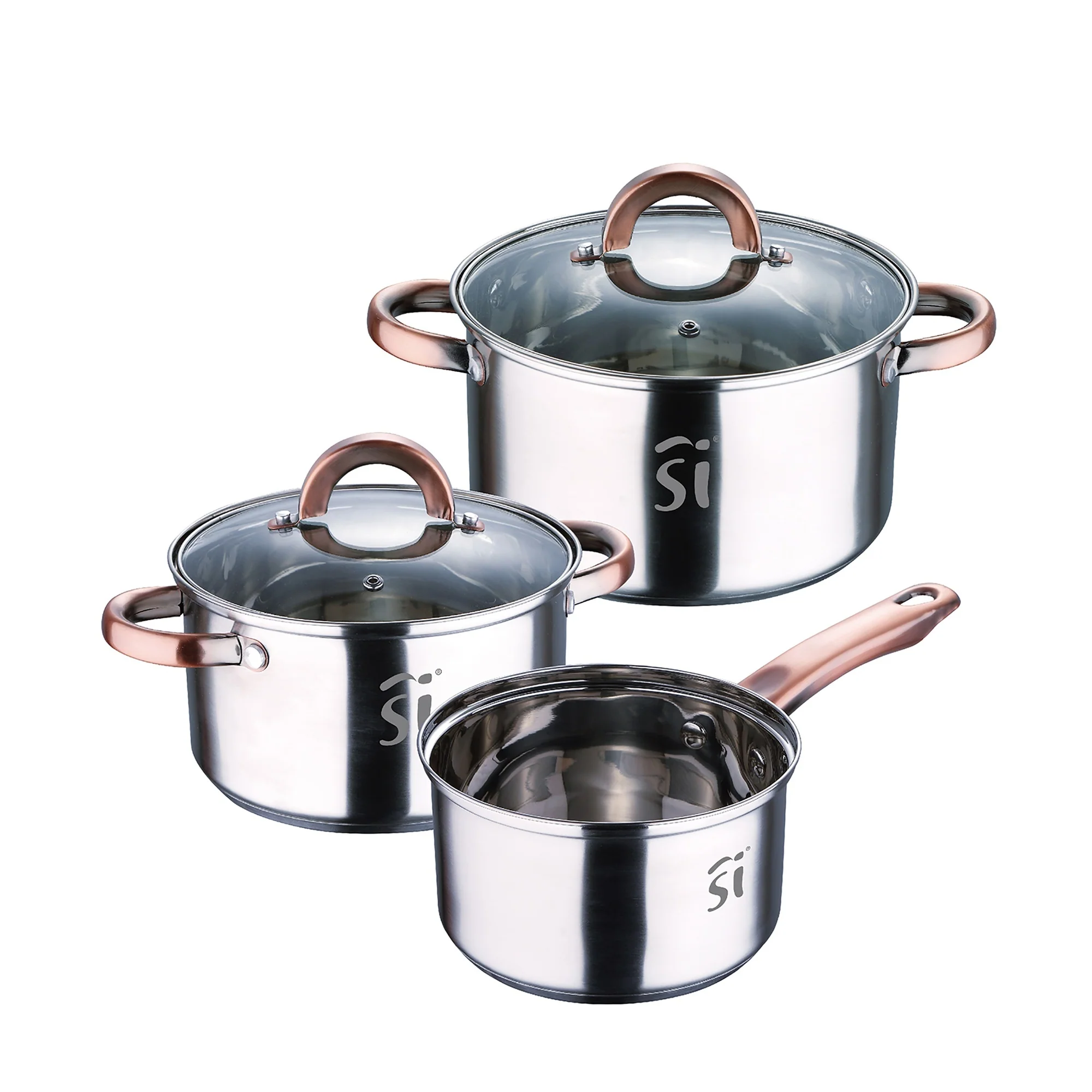 Bateria 5pc Acero Inoxidable Ø16ø18ø20, Aptas Para Inducción, Colección Onil