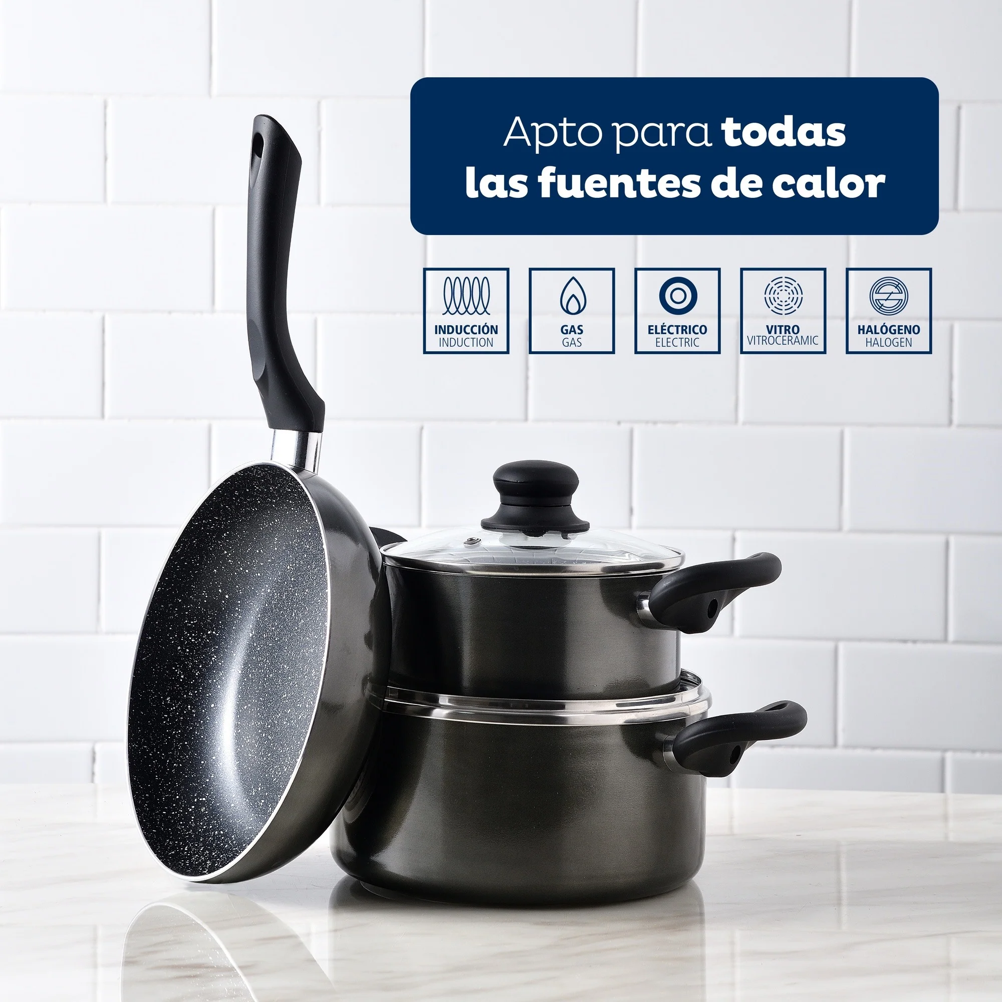Bateria 5pc Aluminio Prensado Ind Soria - Image 3