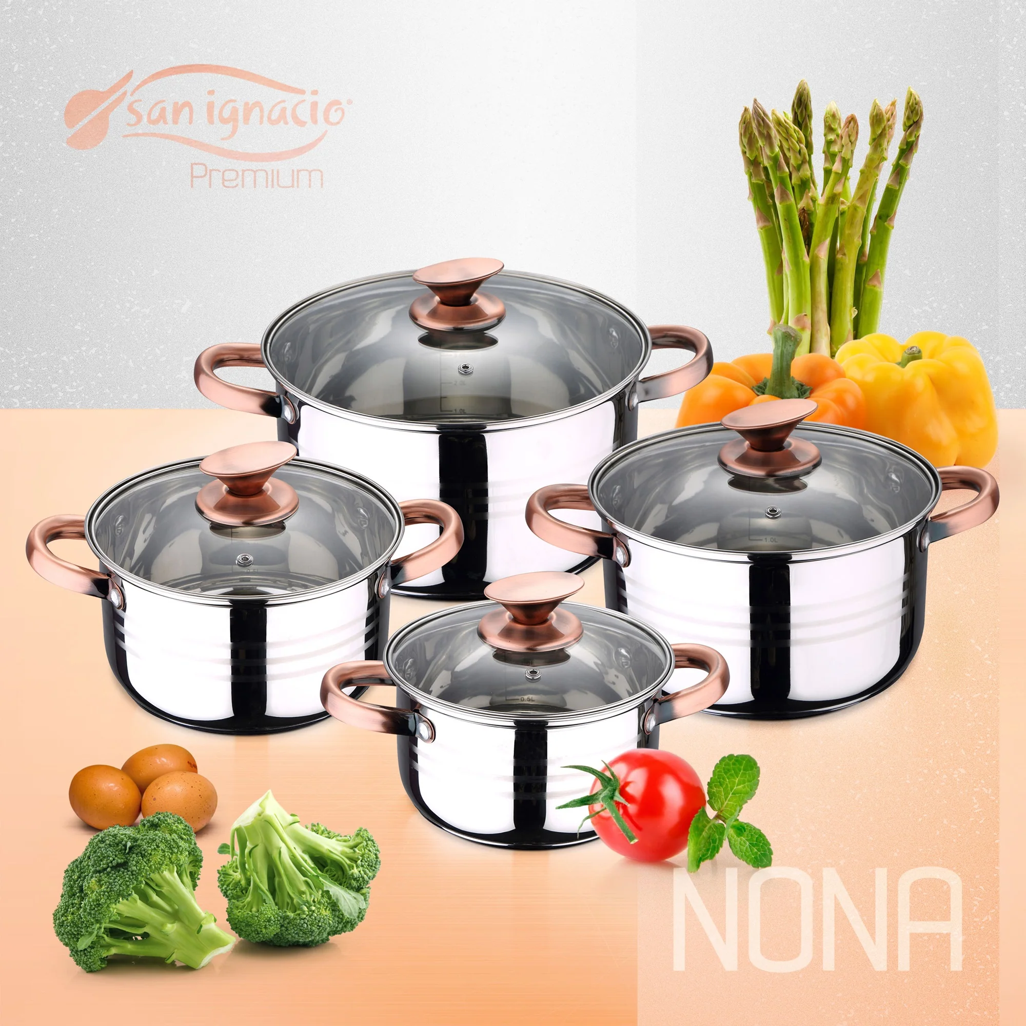Bateria 8pc Acero Inoxidable Apta Para Inducción Colección San Ignacio Premiunona - Image 2