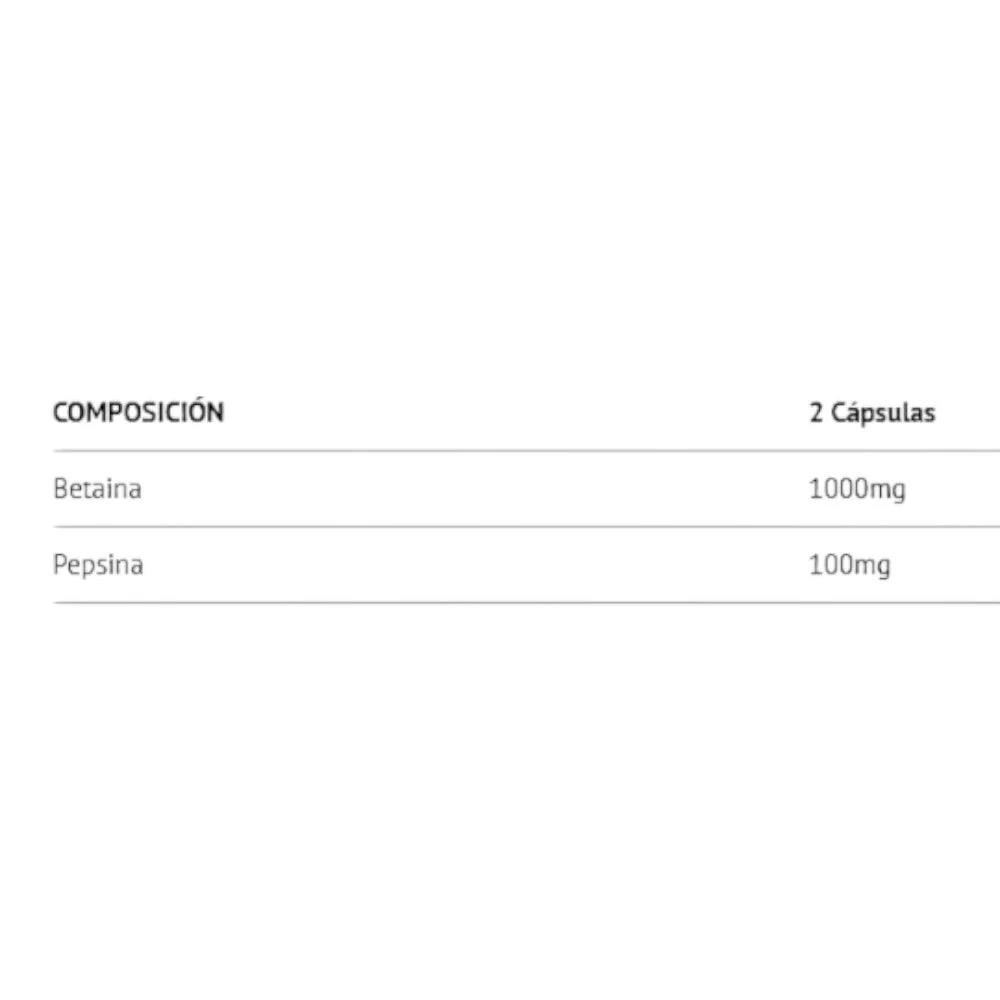Betaine + Pepsin 60 Caps - Image 2