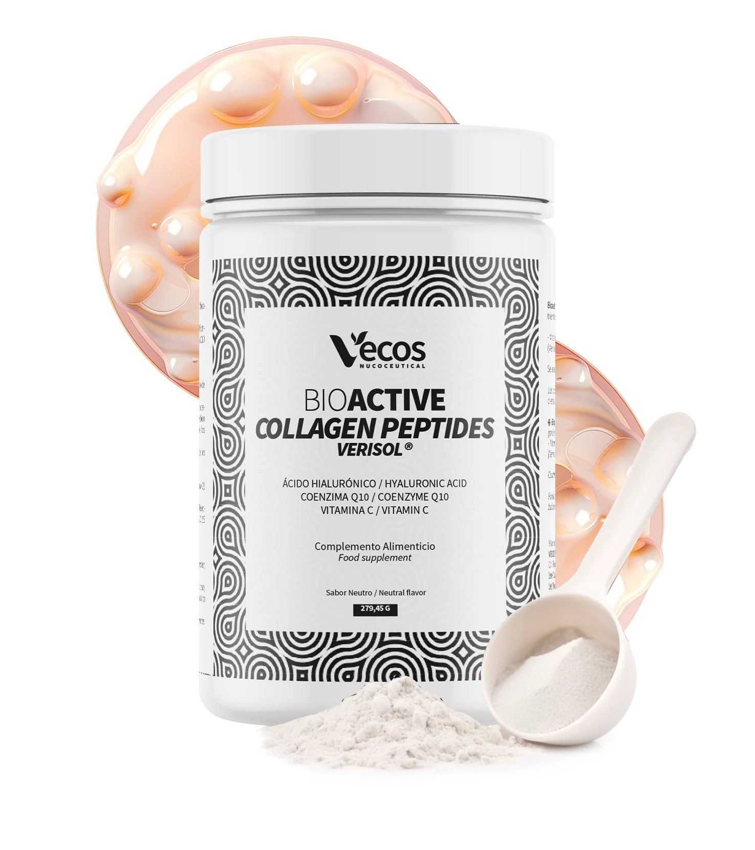 Bioactive Collagen Peptides Vecos 270 G | Colágeno Y Cuidado De La Piel | Verisol®, Ácido Hialurónico Y Coq10