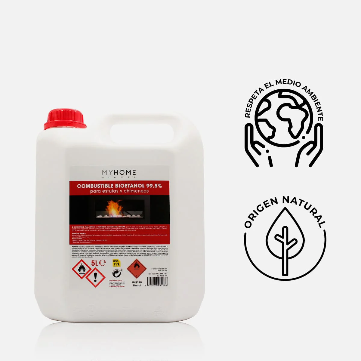 Bioetanol Origen Vegetal 5 Litros | Combustible Para Chimeneas Bioetanol | Combustión Limpia | My Home - Image 2