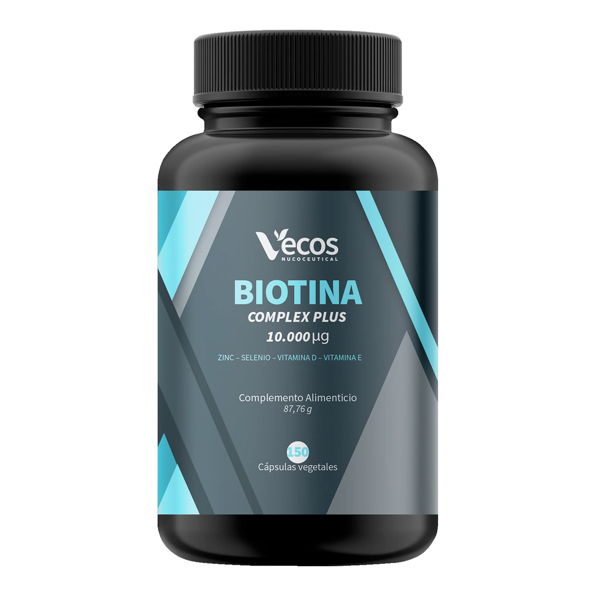 Biotina 10000 Mcg Vecos 150 Cápsulas | Anticaída Del Cabello, Cuidado De Piel Y Uñas