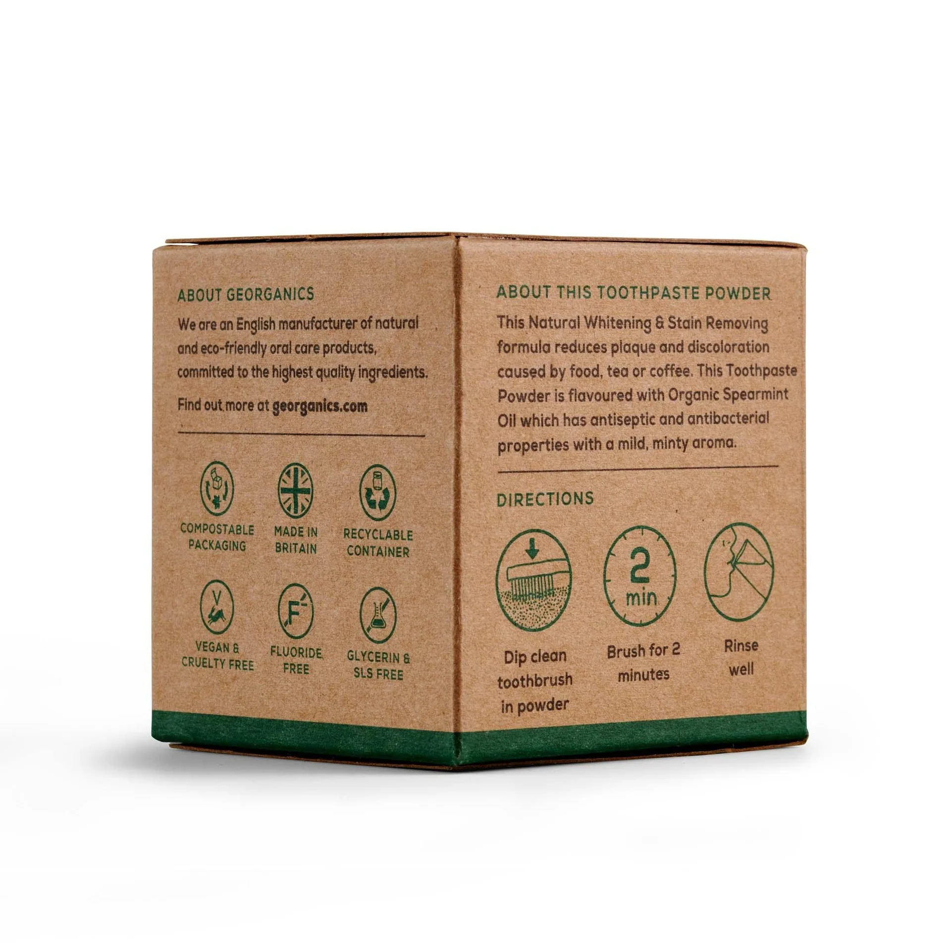 Blanqueador Dental en polvo Bicarbonato y Menta Georganics 60 ml - Image 3