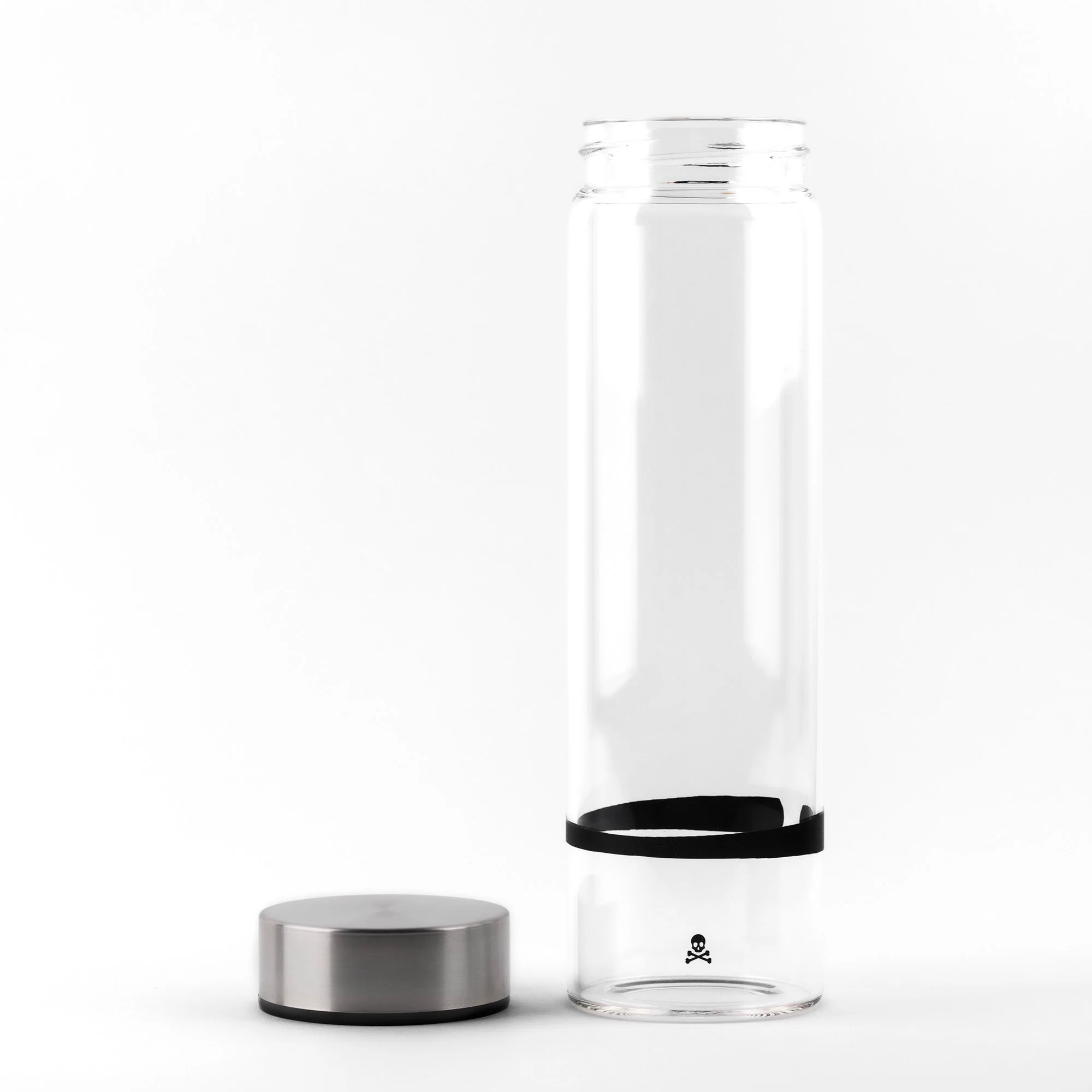 Botella De Agua En Borosilicato Tapón De Rosca 600ml Negro/transparente Scalpers Home - Image 4