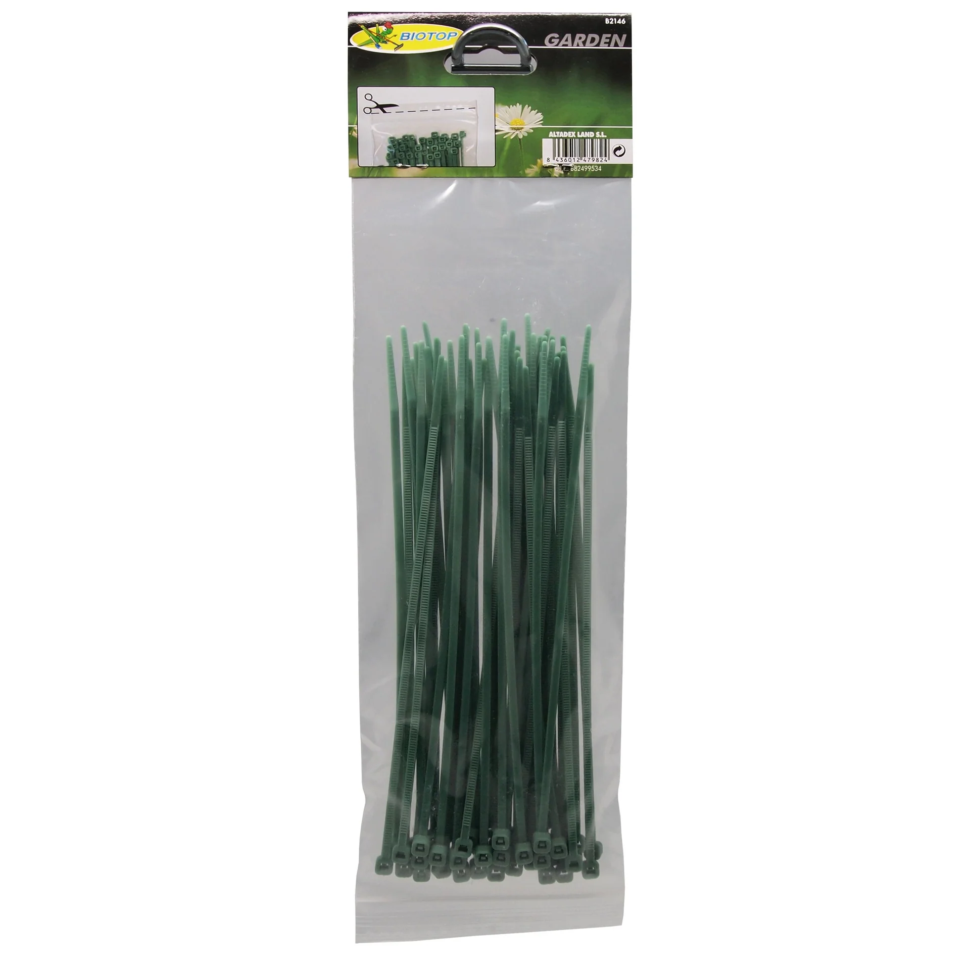 Bridas de sujeción verde Biotop 20 cm