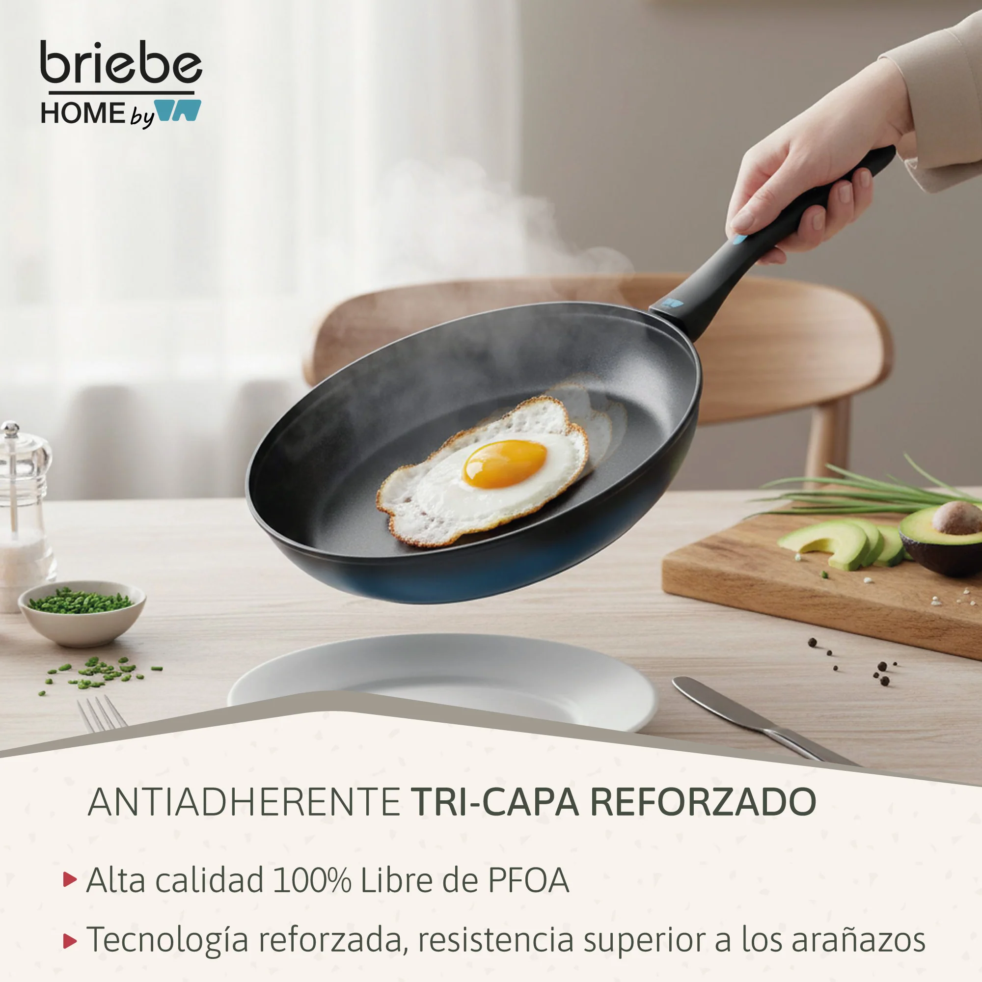 Briebe Batería Cocina Inducción Acero Forjado 9 Piezas Antiadherente Sin Pfoa, Fabricada En España, Mare, Azul - Image 4