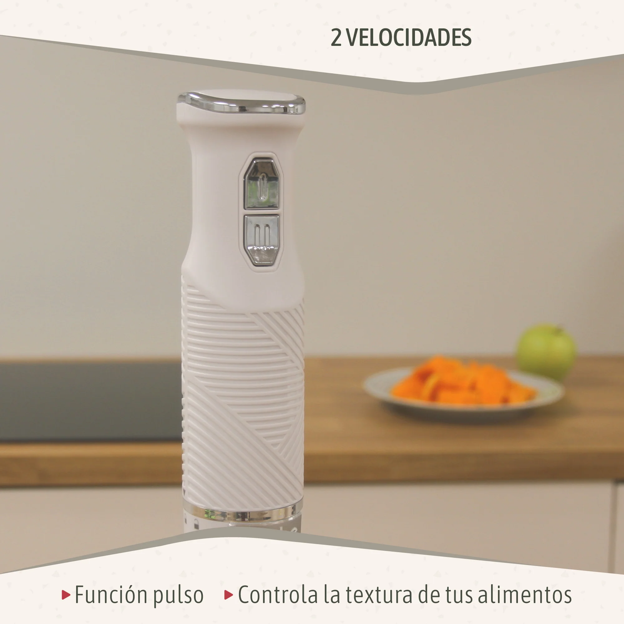 Briebe Batidora De Mano Brazo Desmontable, Cuchillas De Corte En Acero Inoxidable Diseño Ergonómico, Hb1173wht, Blanco - Image 4
