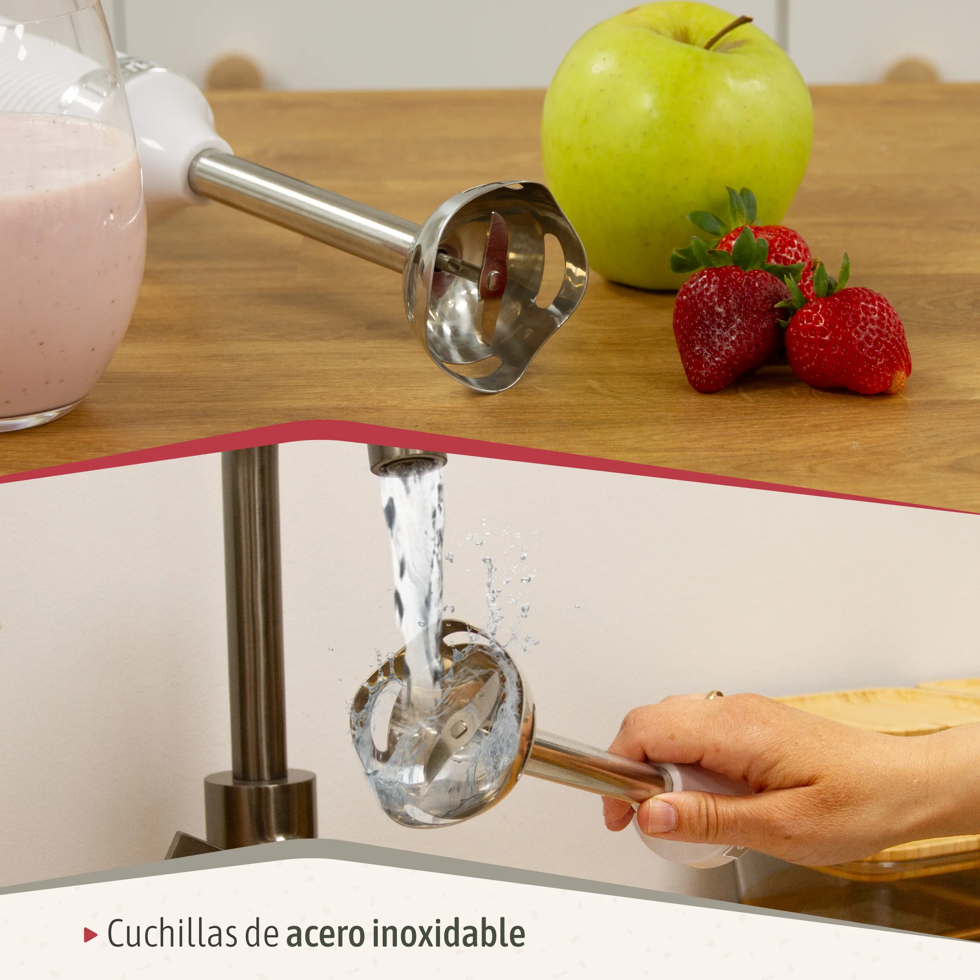 Briebe Batidora De Mano Brazo Desmontable, Cuchillas De Corte En Acero Inoxidable Diseño Ergonómico, Hb1173wht, Blanco - Image 6