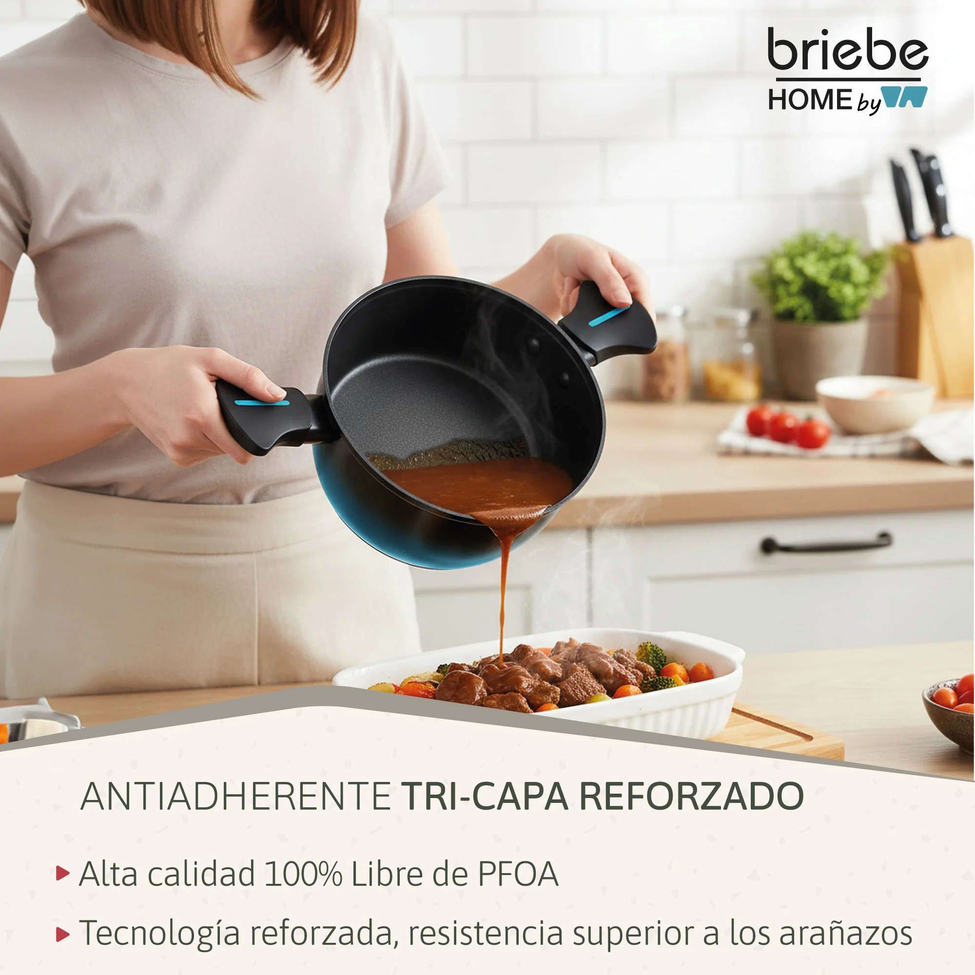 Briebe Cacerola Inducción Acero Forjado 20cm Antiadherente Sin Pfoa, Todas Cocinas Fabricada En España, Mare, Azul - Image 4