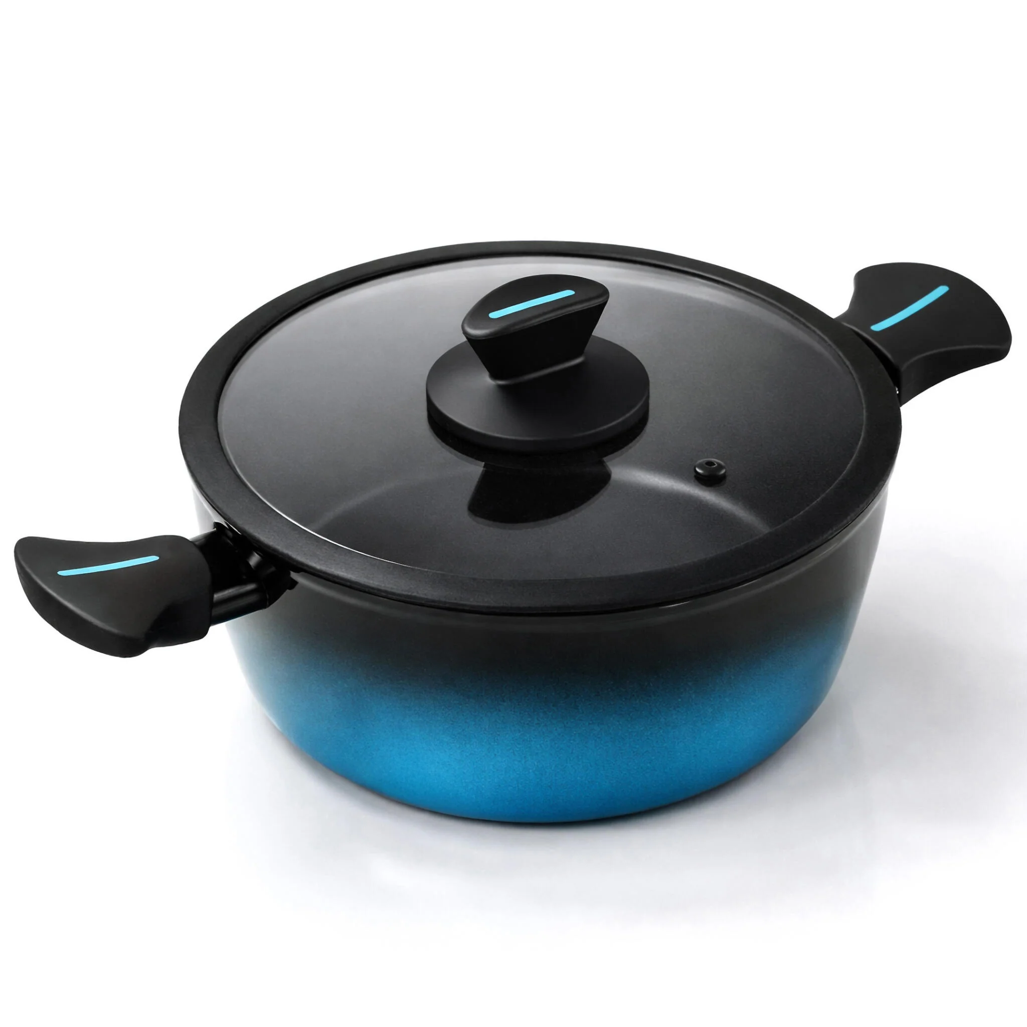 Briebe Cacerola Inducción Acero Forjado 24cm Antiadherente Sin Pfoa, Todas Cocinas Fabricada En España, Mare, Azul