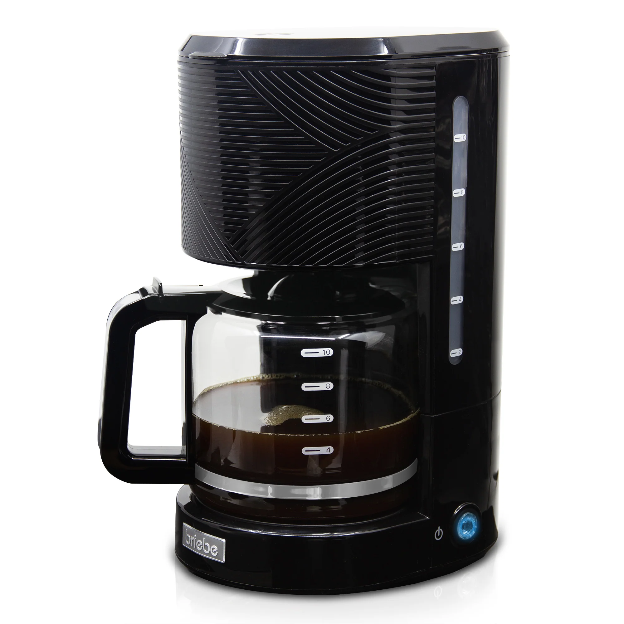 Briebe Cafetera Goteo 10 Tazas Máquina De Café Filtro Reutilizable, Función Mantener Caliente, 1,25 L, Cm1171blk, Negro