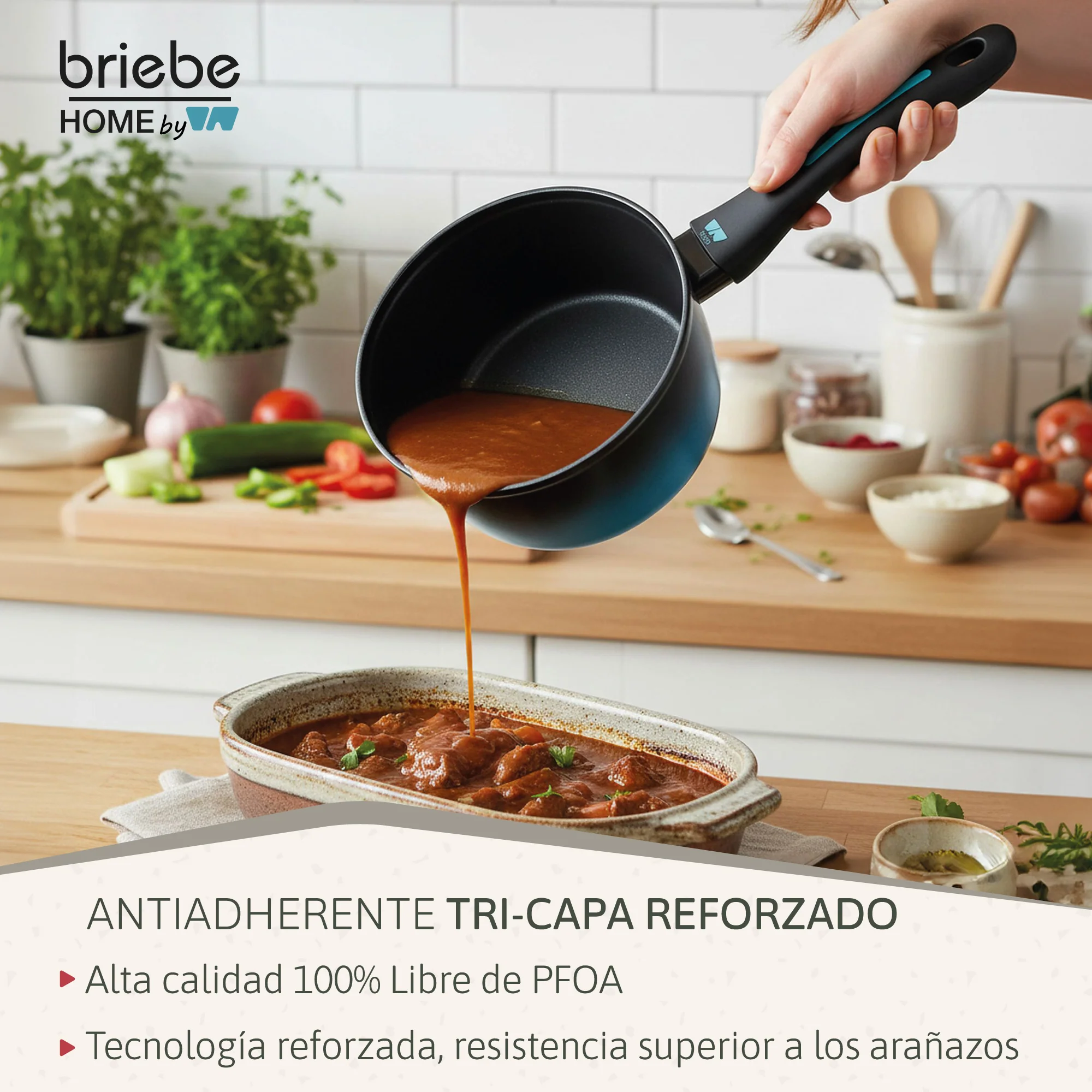 Briebe Cazo Inducción Acero Forjado 16cm Antiadherente Sin Pfoa, Todas Cocinas Fabricada En España, Mare, Azul - Image 4
