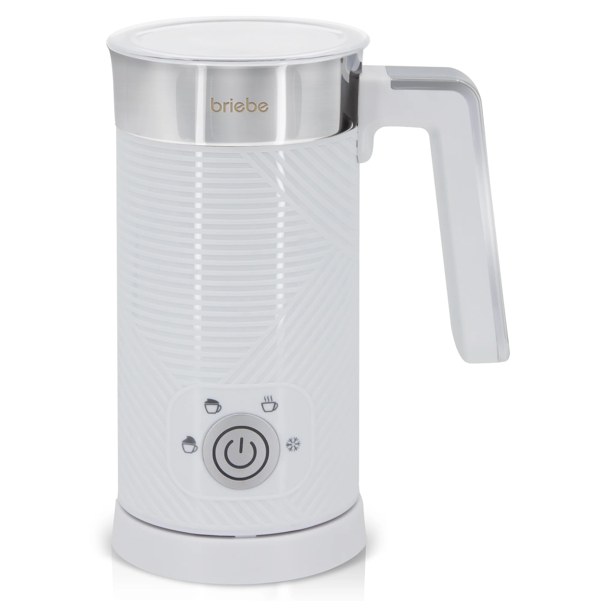 Briebe Elegance Espumador Leche Eléctrico Calentador Espuma Fría/caliente 130ml Leche Caliente 300ml, Mf1172wht, Blanco