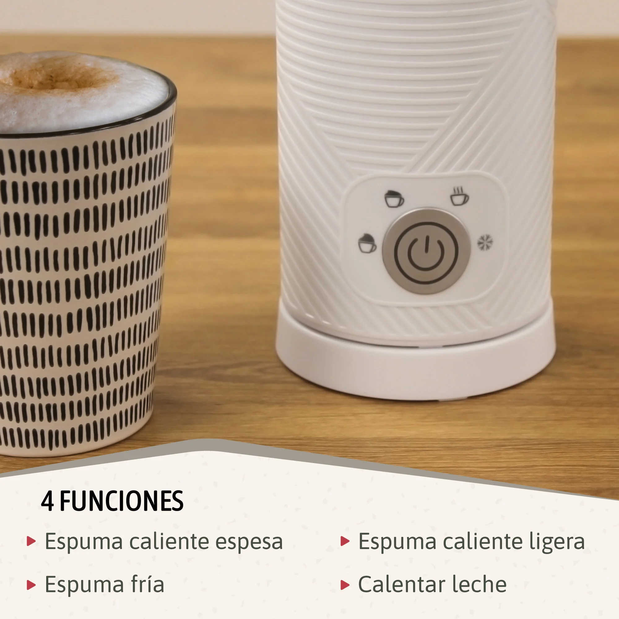 Briebe Elegance Espumador Leche Eléctrico Calentador Espuma Fría/caliente 130ml Leche Caliente 300ml, Mf1172wht, Blanco - Image 3