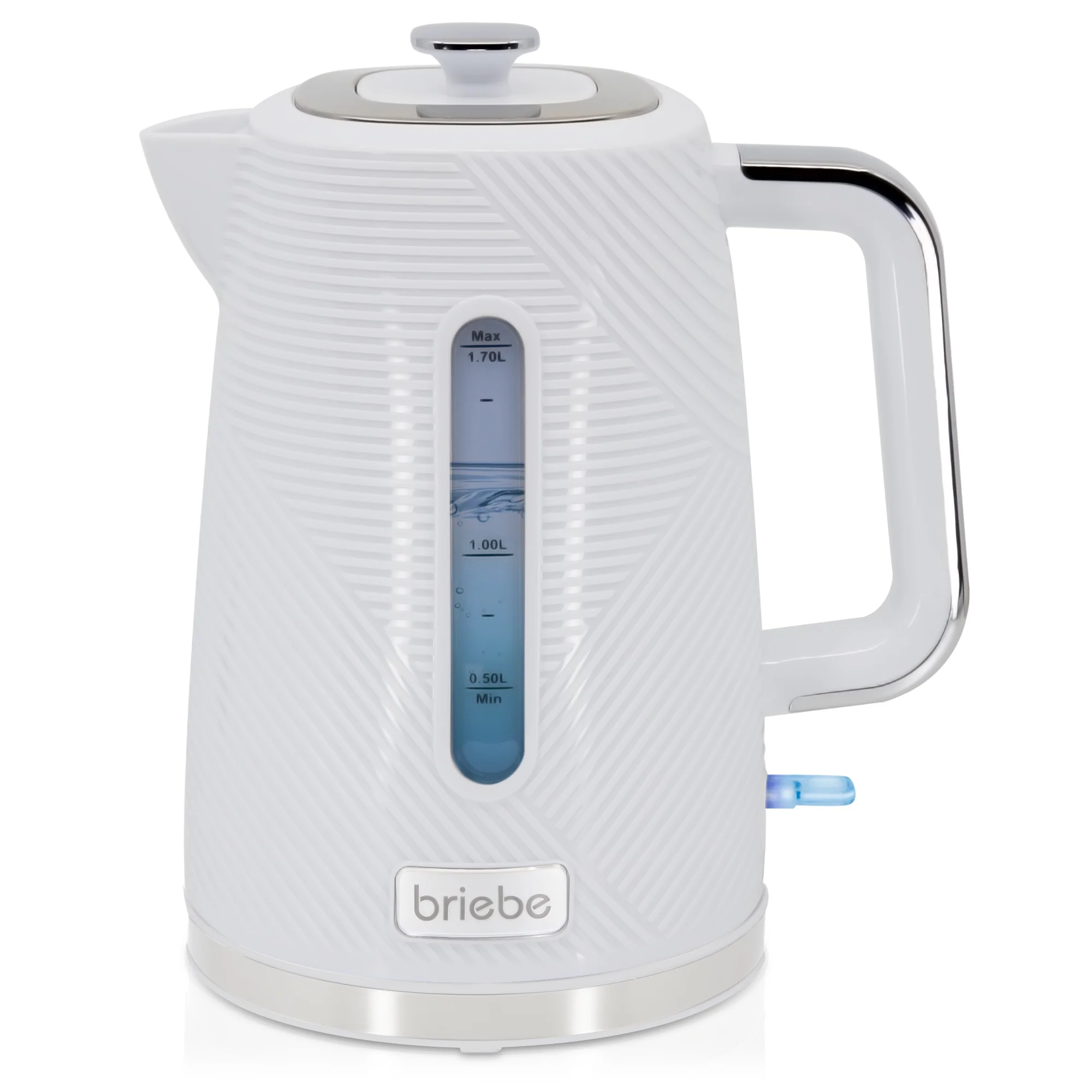 Briebe Elegance Hervidor Agua Eléctrico 1,7l Inalámbrico Ebullición Rápida, Libre De Bpa, Base De 360°, Kt1168wht,blanco