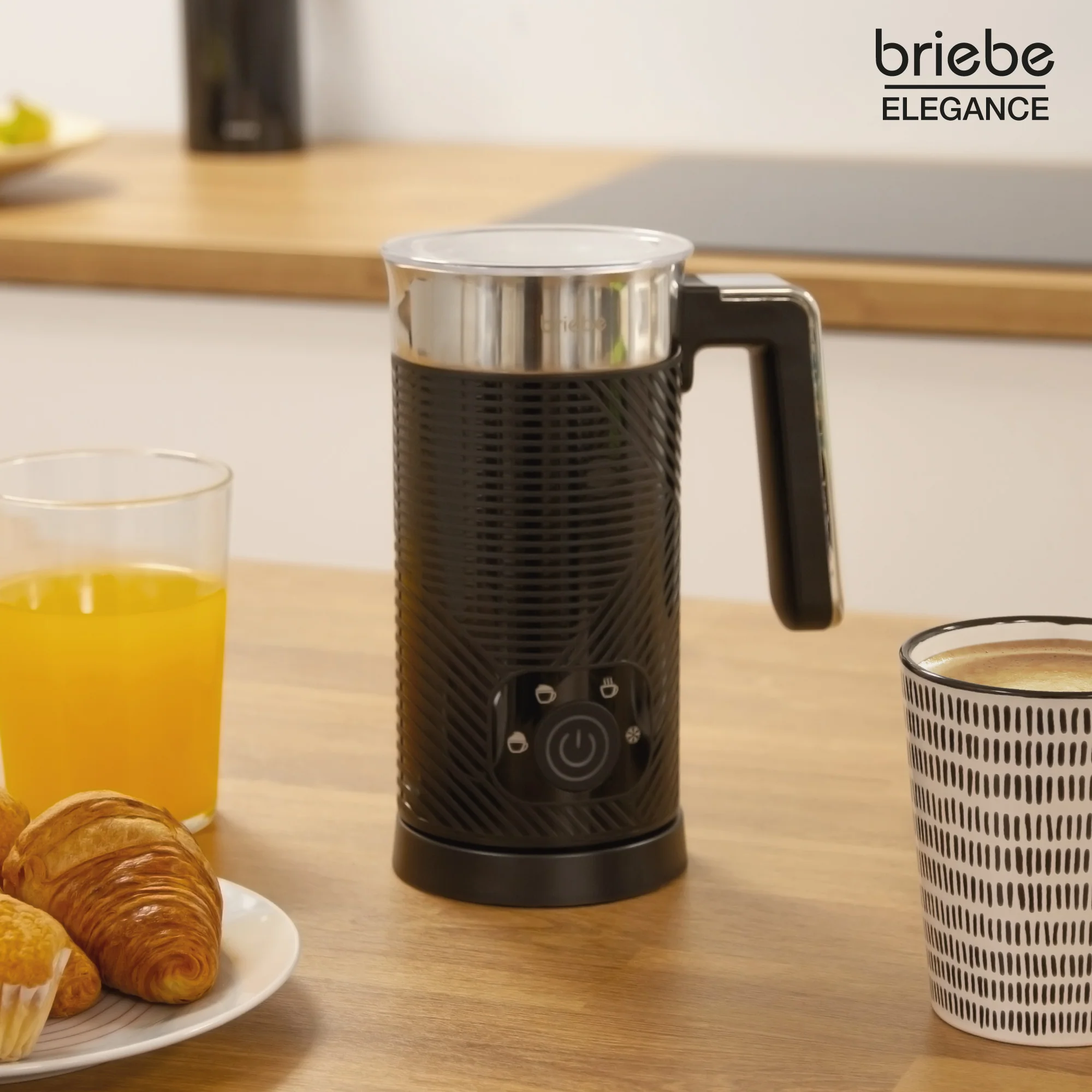 Briebe Elegance Set Cafetera Goteo 10 Tazas Café Filtro Espumador Leche Eléctrico Espuma Fría/caliente, Skt1188blk,negro - Image 3