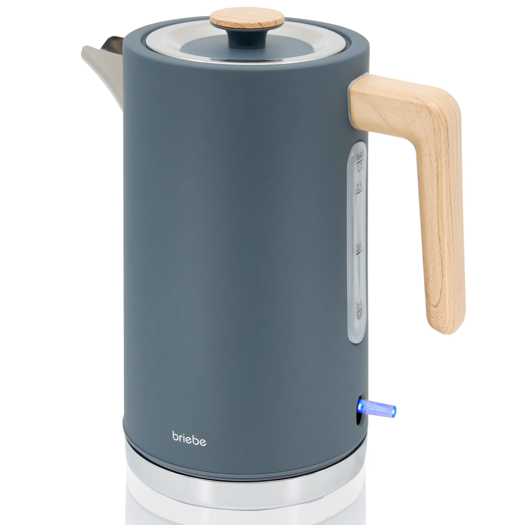 Briebe Nordic Hervidor Agua Eléctrico 1,7l Inalámbrico Ebullición Rápida, Libre De Bpa, Base De 360°, Kt1165gry, Gris