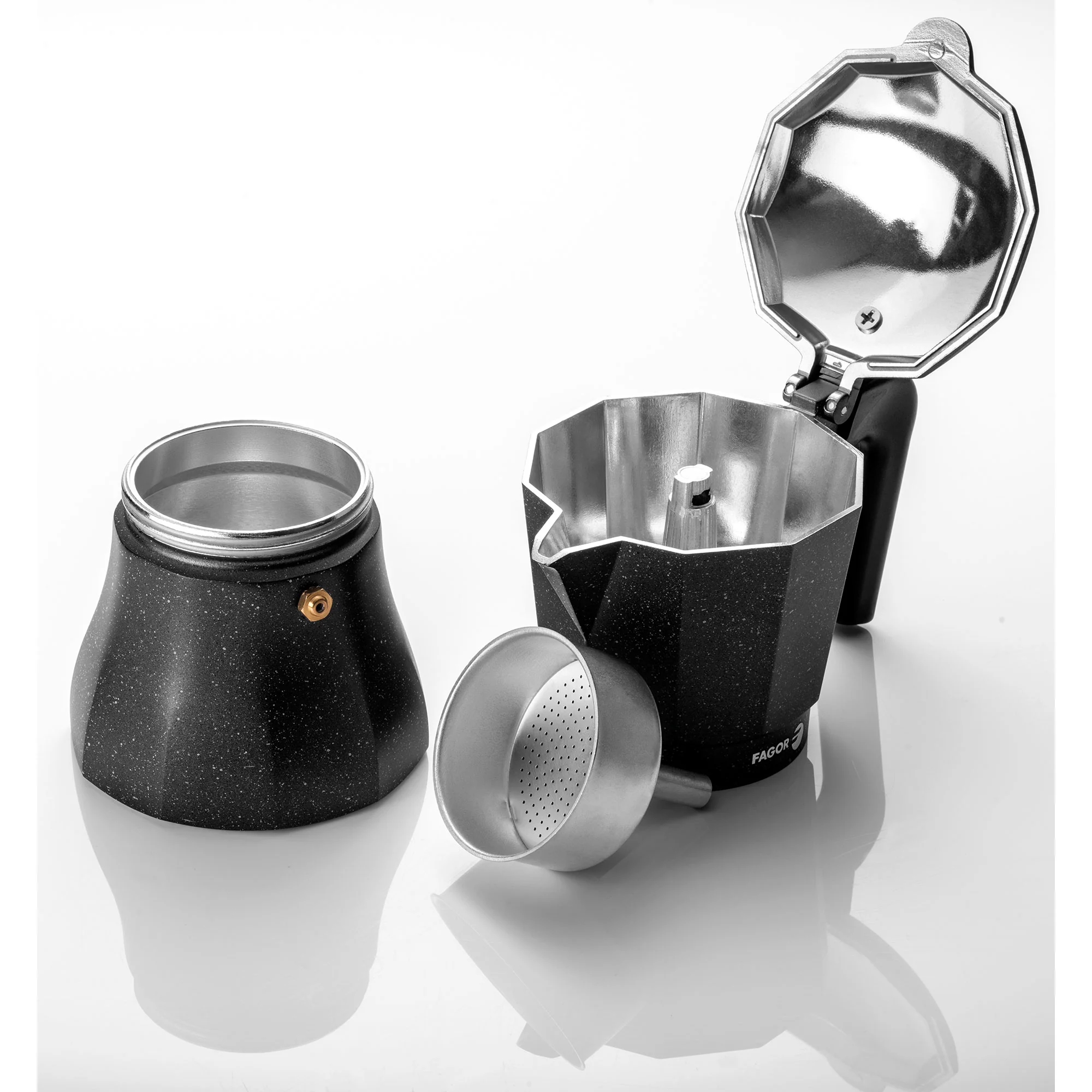 Cafetera Italiana Aluminio, Junta Silicona, Vitrocerámica, Gas, Eléctrica Fagor - Image 3