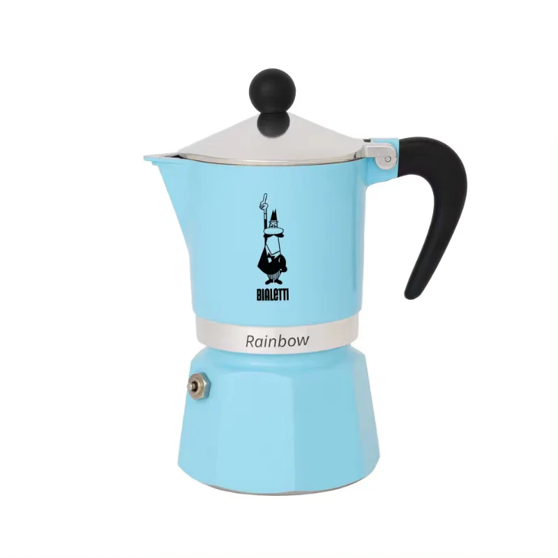 Cafetera Italiana Bialetti Rainbow 3 Tazas Azul