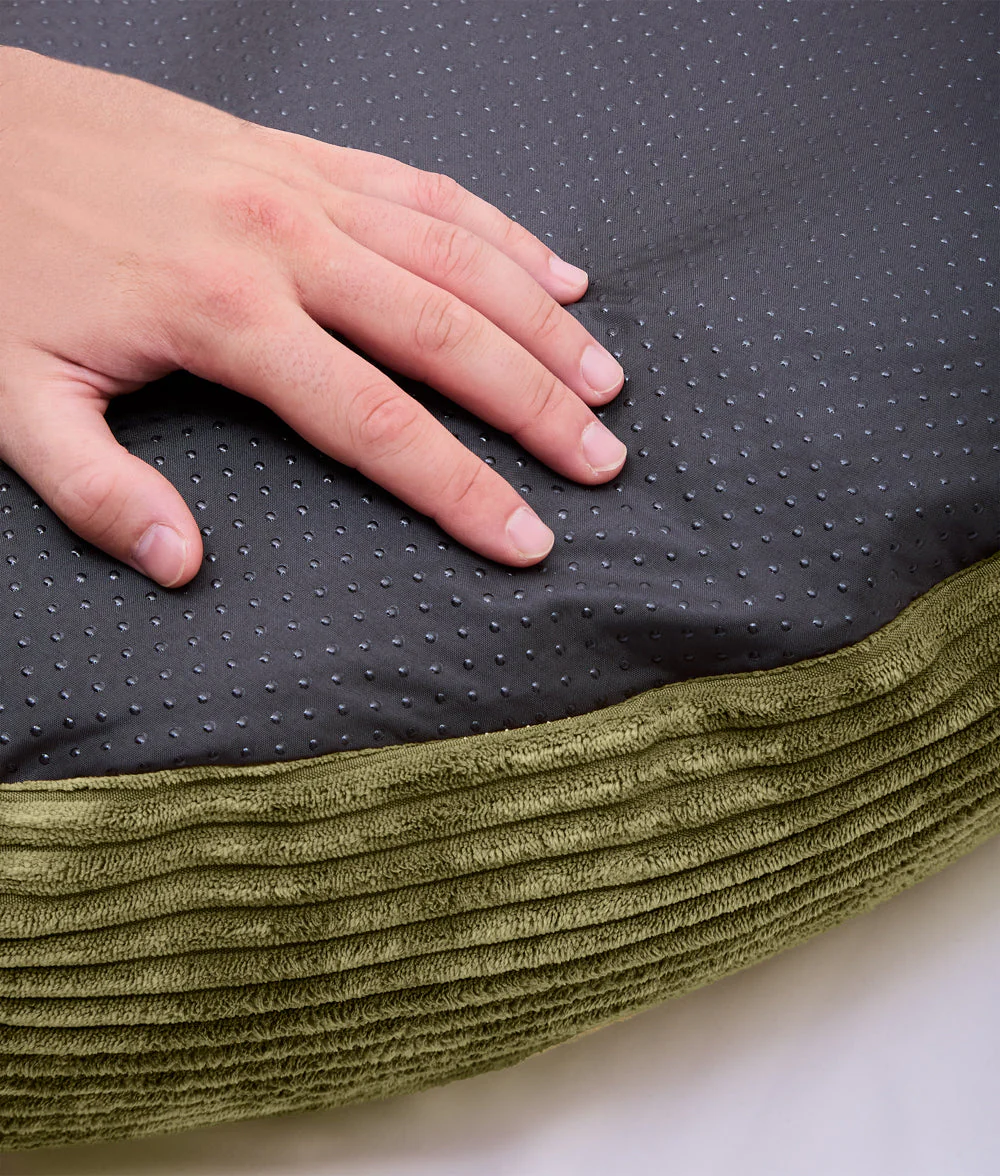 Cafide Cama Donut Para Perro Con Tejido De Pana Verde. Modelo Nuba. Talla L (100x100x25 Cm) - Image 4