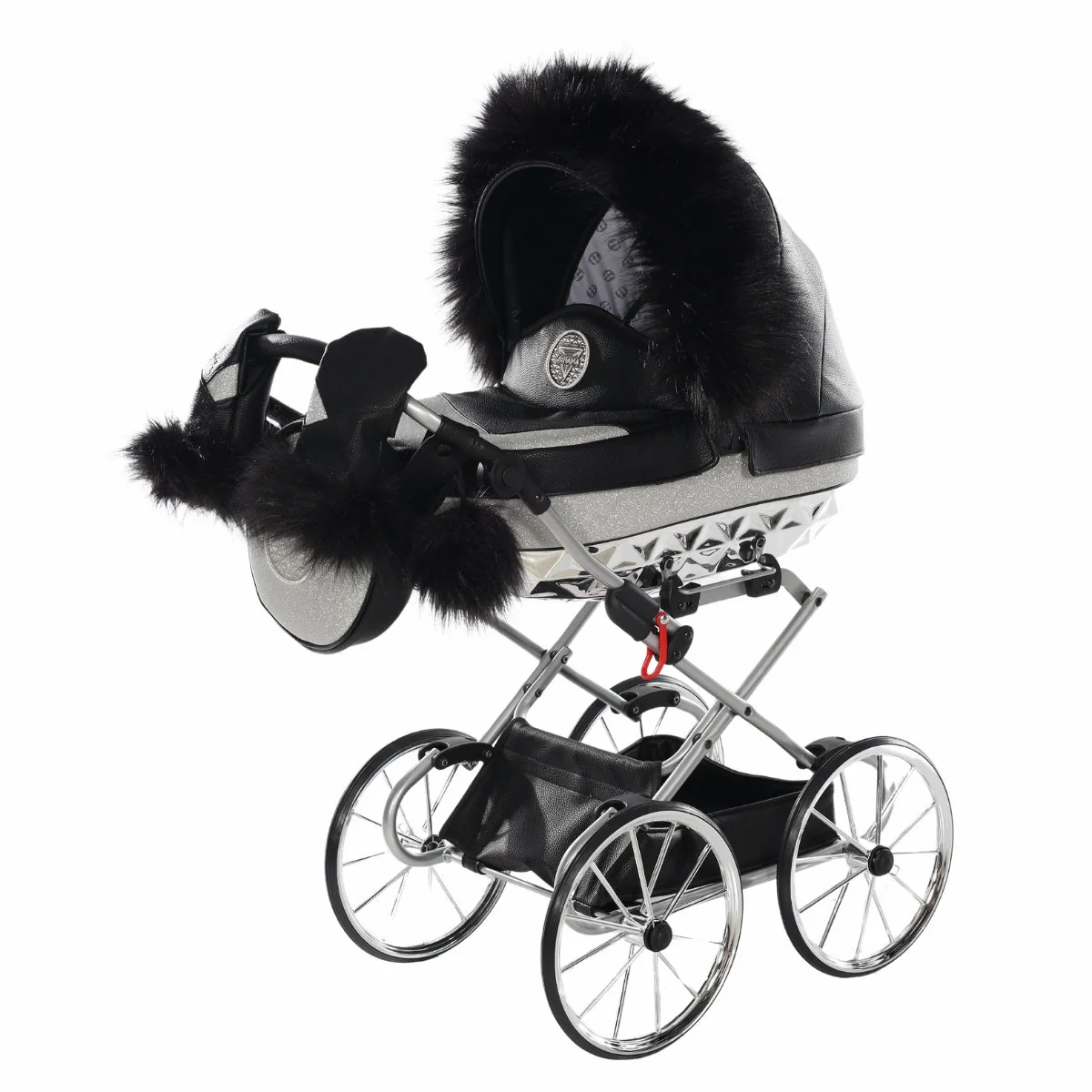Carro De Muñecas Hand Craft Glitter Satin Classic Black / Silver