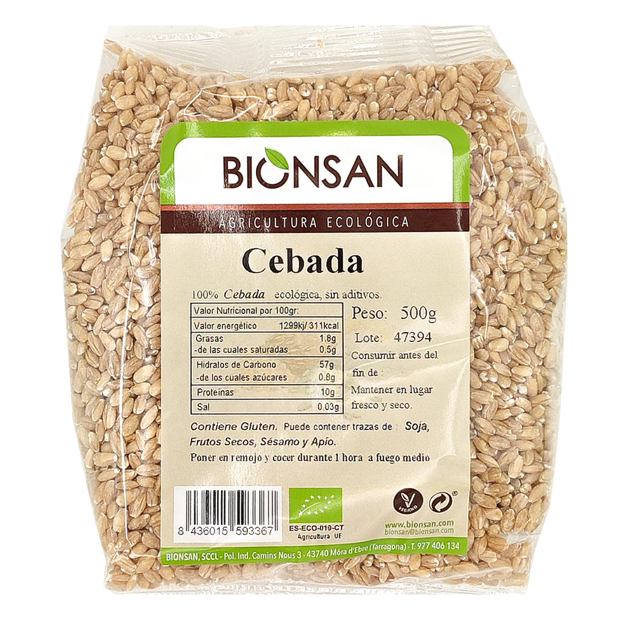 Cebada En Grano Eco Bionsan 500gr