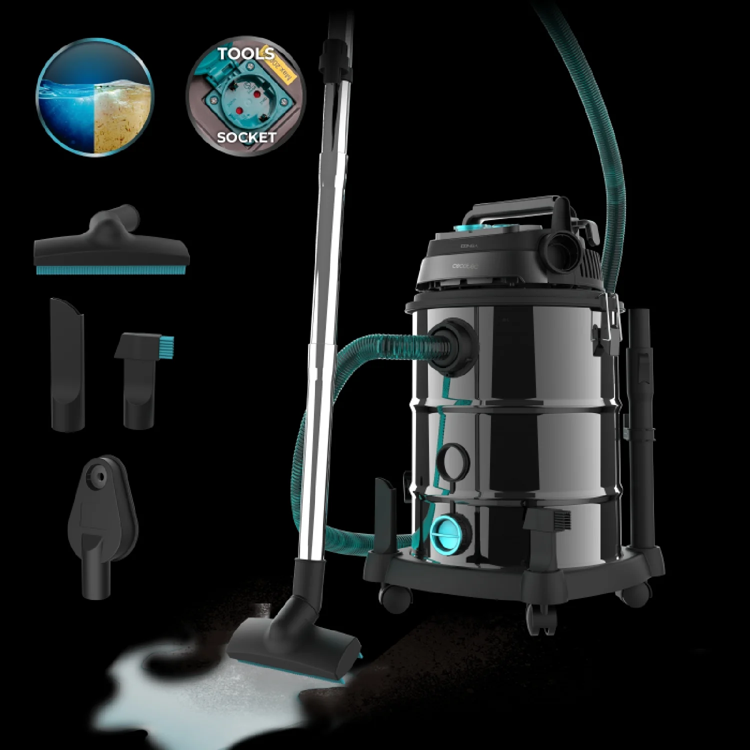 Cecotec Aspirador Trineo Wet&dry Conga Rockstar Wet & Dry Steel Pro Tool Cecotec