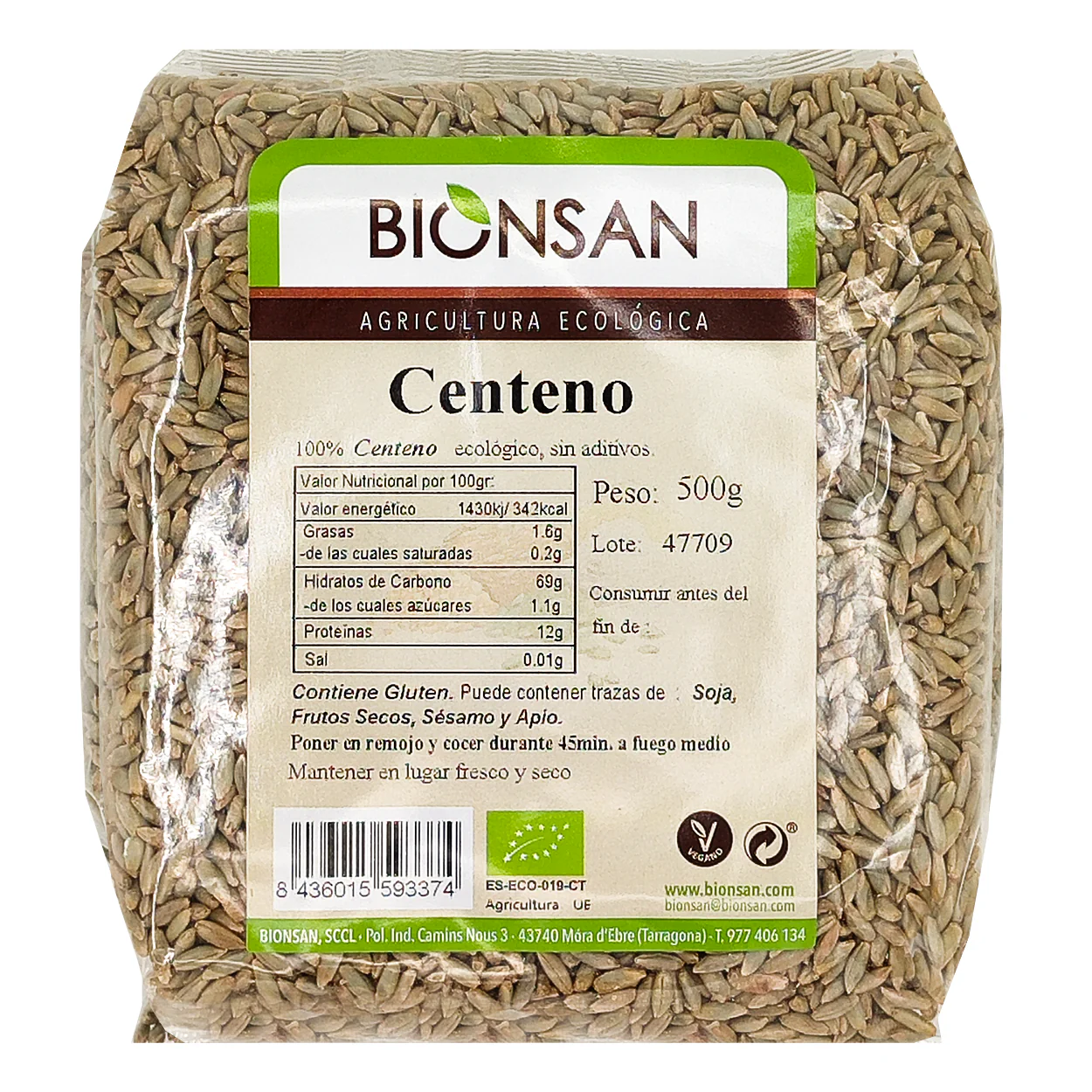 Centeno En Grano Eco Bionsan 500gr