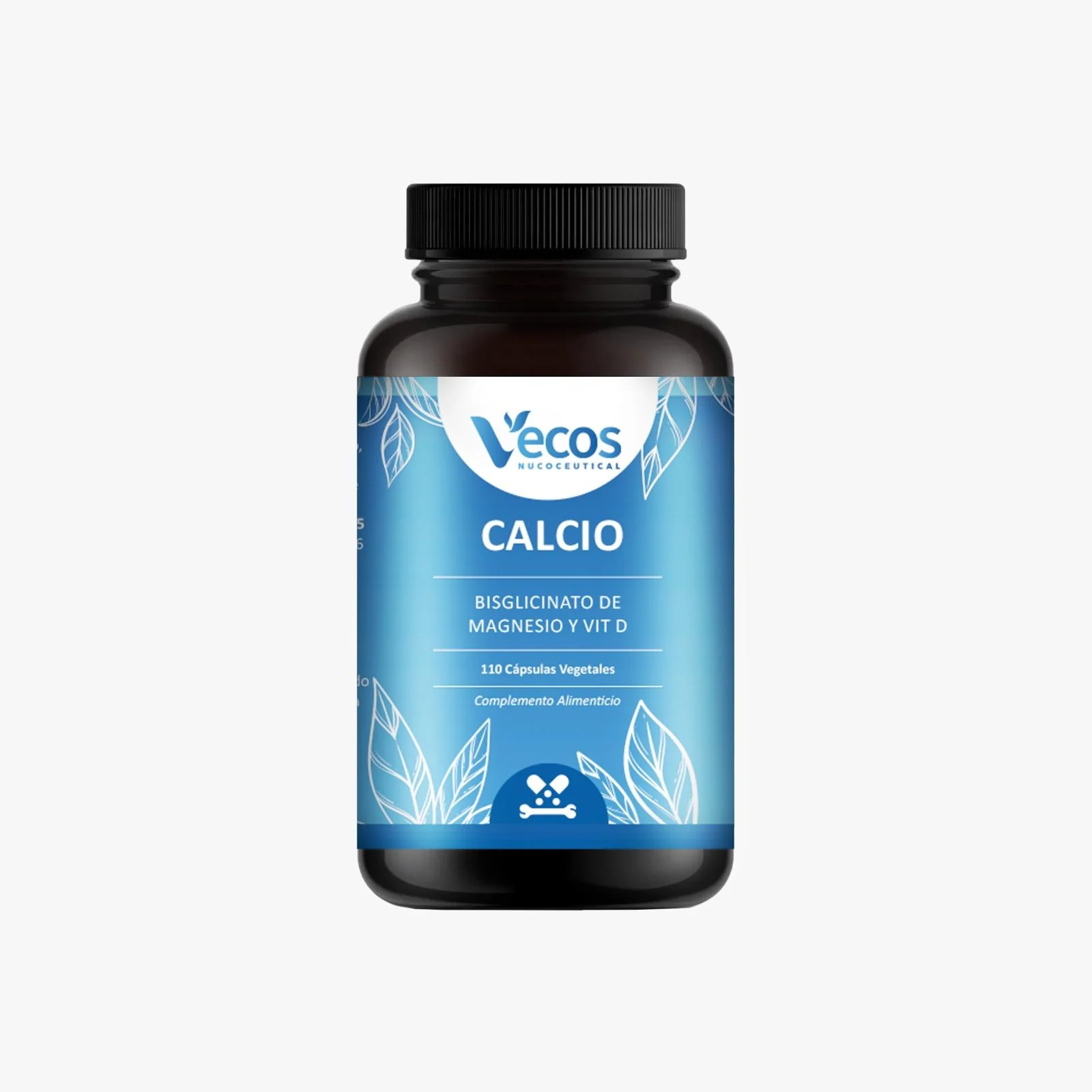 Citrato De Calcio + Magnesio + Vit D3 Vecos 110 Cápsulas | Huesos Fuertes Y Previene Pérdida Ósea