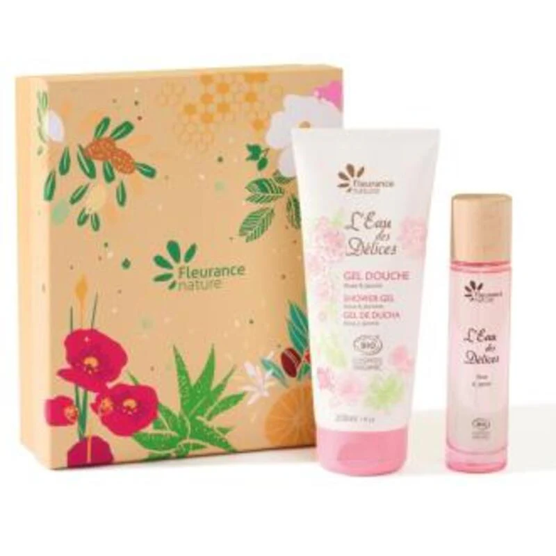 Cofre Rosa Y Jazmín Gel Y Perfume Fleurance Nature