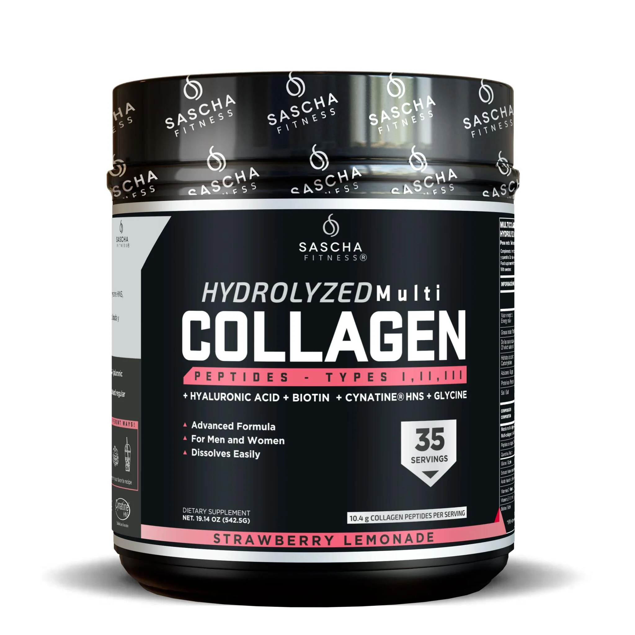 Colágeno Multi Hidrolizado Sabor Limonada De Fresa - Sascha Fitness España