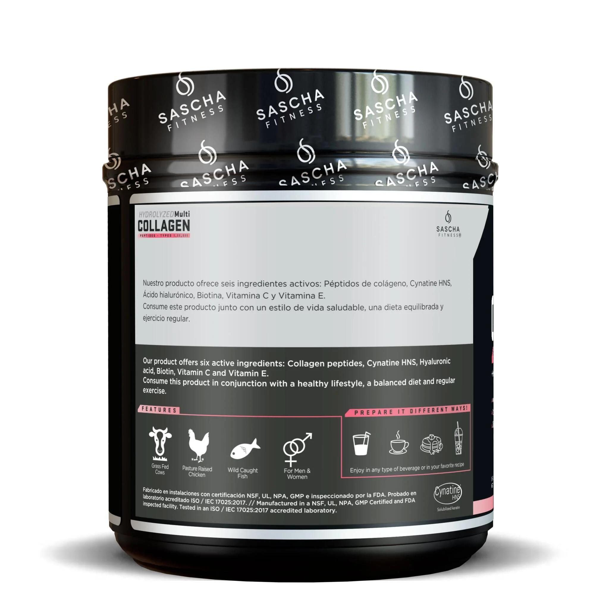 Colágeno Multi Hidrolizado Sabor Limonada De Fresa - Sascha Fitness España - Image 3