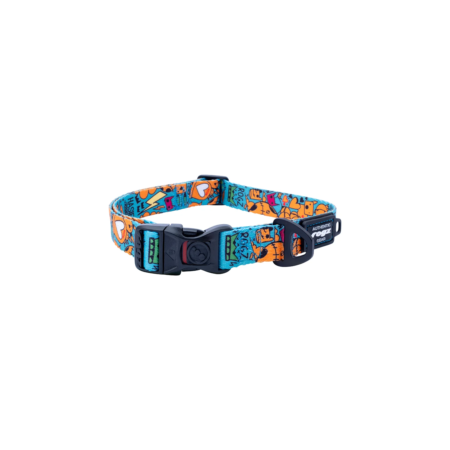 Collar Para Perro, Modelo Fusion De Rogz, Estampado Graffiti Azules. Talla M (12-22kg) - Image 3