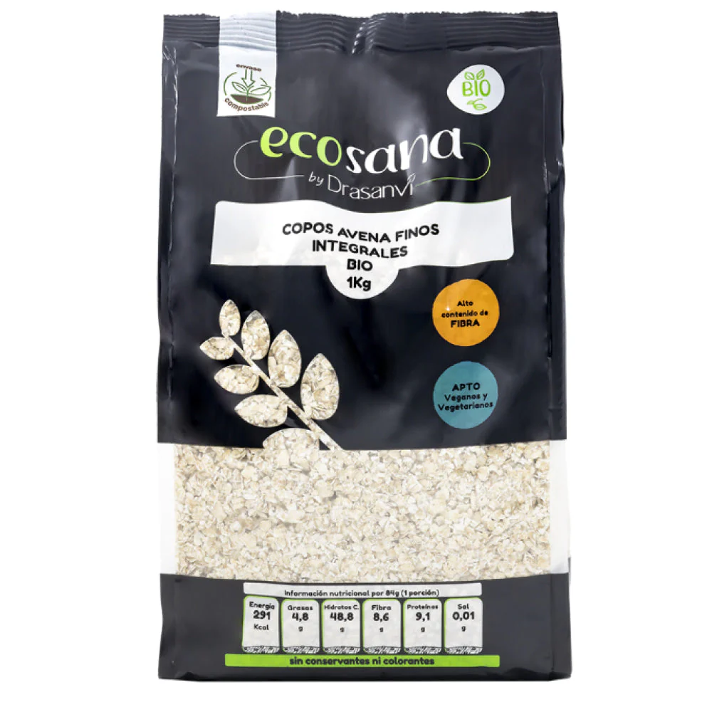 Copos De Avena Fino Integral Bio 1 Kg