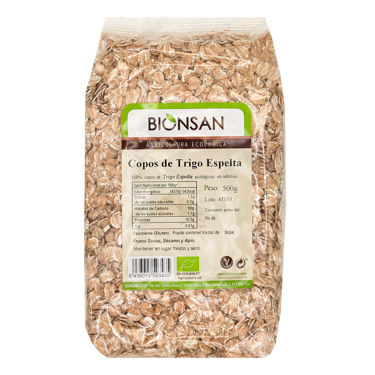 Copos De Trigo Espelta Eco Bionsan 500gr