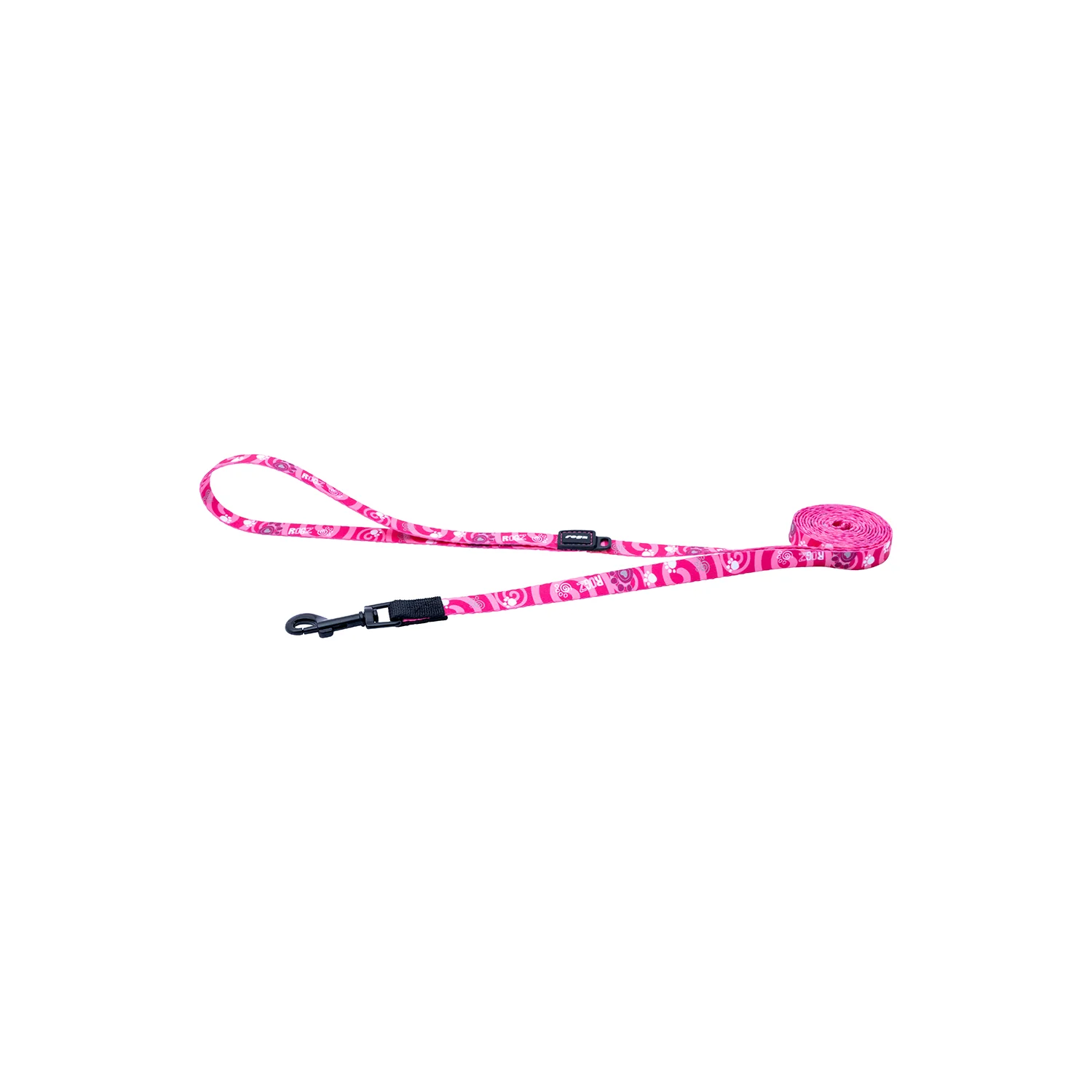 Correa Para Perro, Modelo Fusion De Rogz, Estampado Huellas Rosas. Talla S (8-14kg)