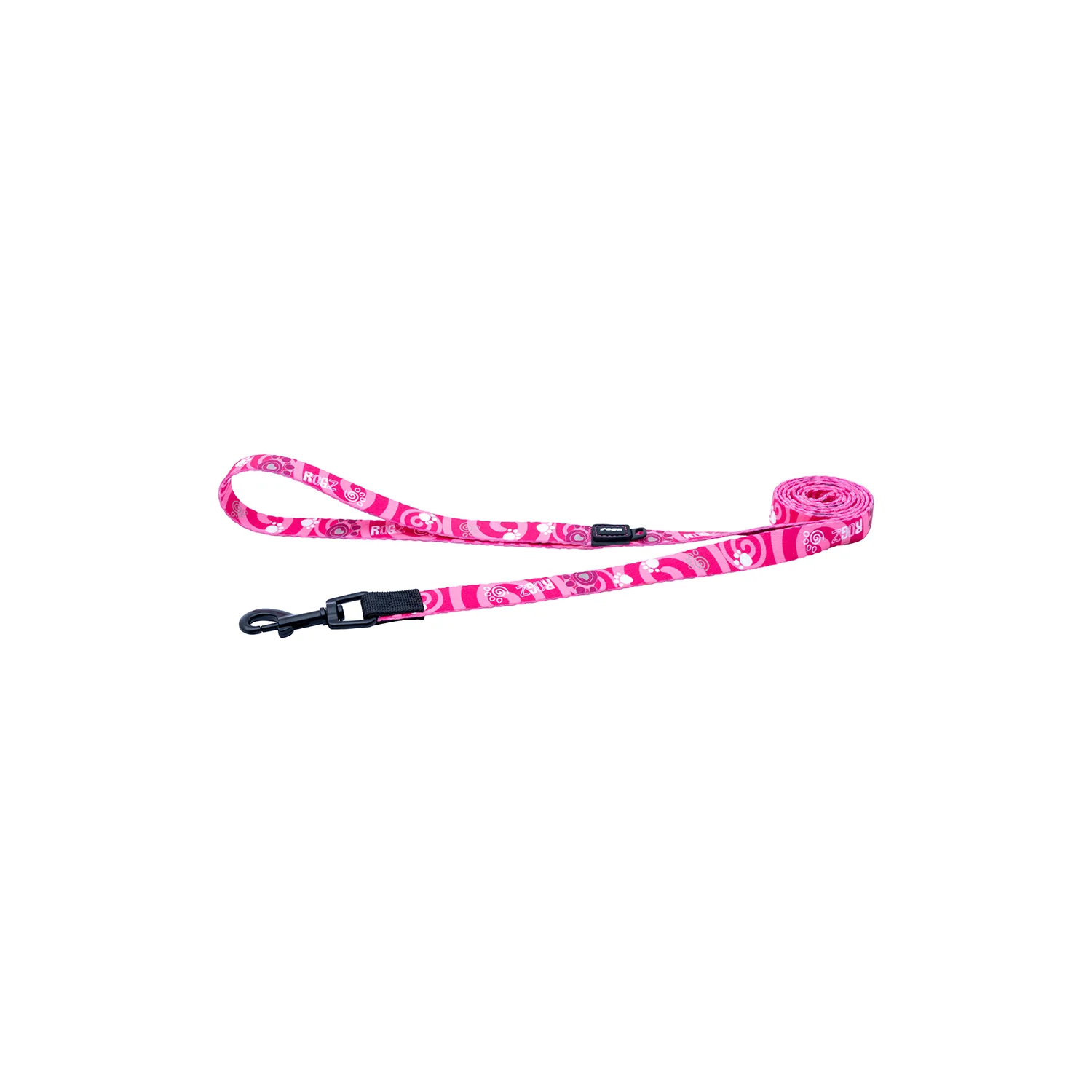 Correa Para Perro, Modelo Fusion De Rogz, Estampado Huellas Rosas. Talla S (8-14kg) - Image 2