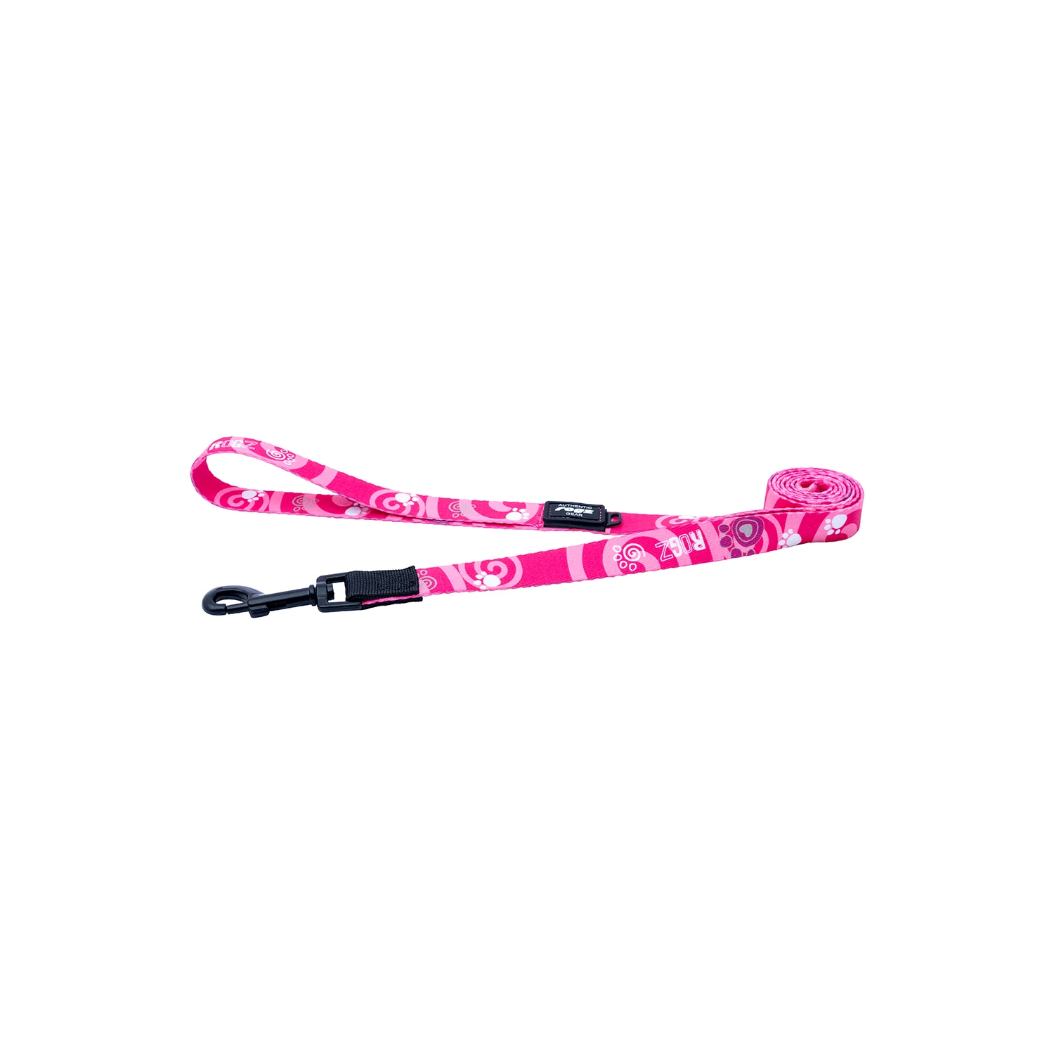 Correa Para Perro, Modelo Fusion De Rogz, Estampado Huellas Rosas. Talla S (8-14kg) - Image 3