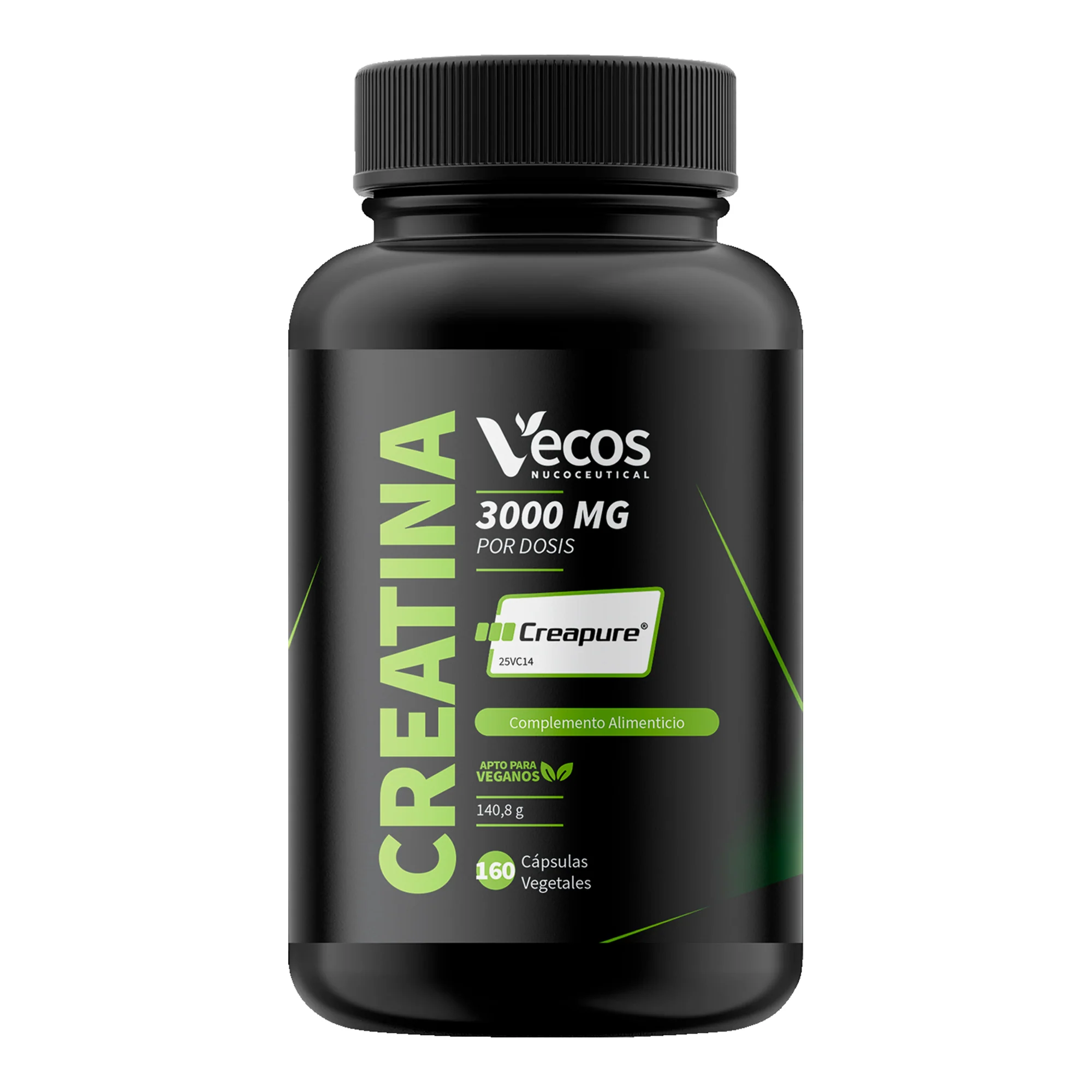 Creatina Creapure® 3000 Mg Vecos 160 Cápsulas | Aumento De Fuerza Y Rendimiento