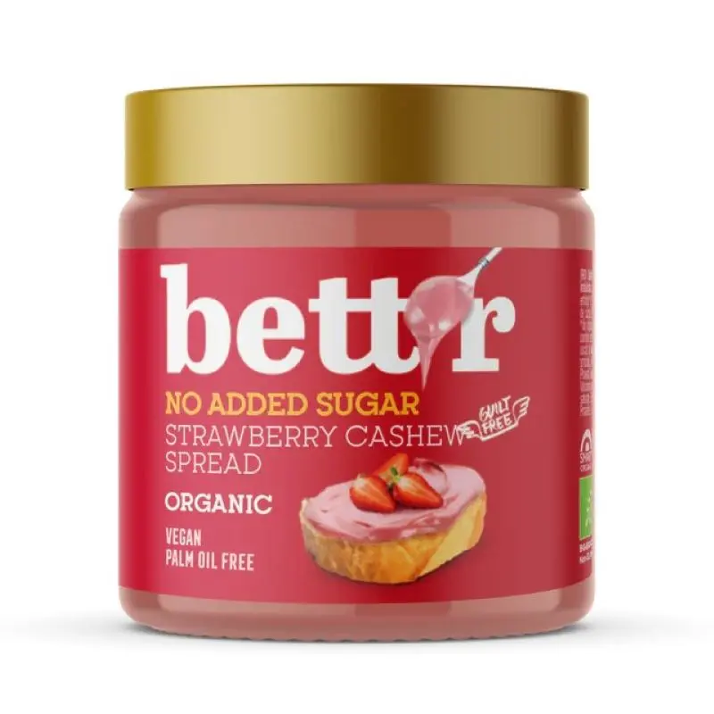 Crema De Fresa Y Anacardo Sin Azúcar Bett'r 250g Bio