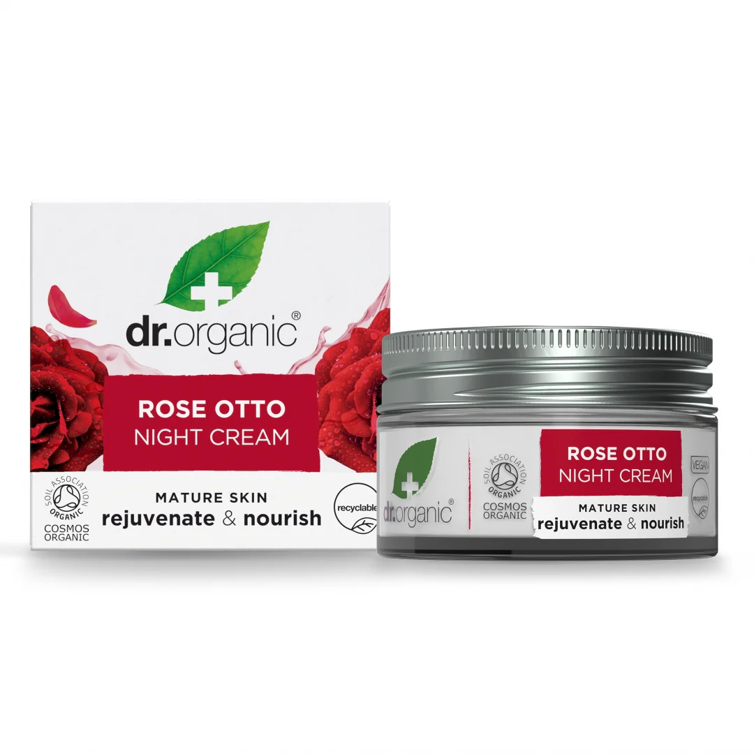 Crema Facial De Noche Rosa Damasco Dr. Organic 50 Ml