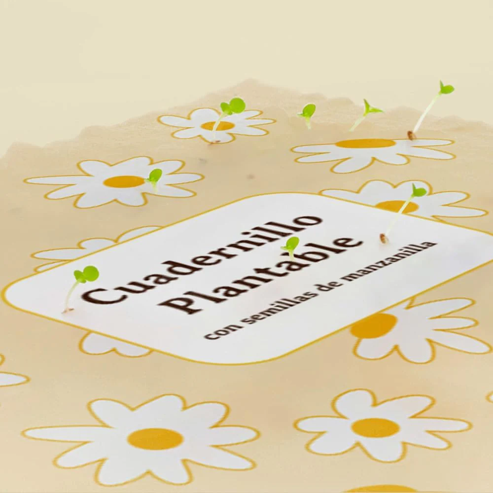 Cuaderno Plantable A5 Con Semillas De Manzanilla | Escribe, Planta Y Hazlo Florecer | Detalle Original - Image 3