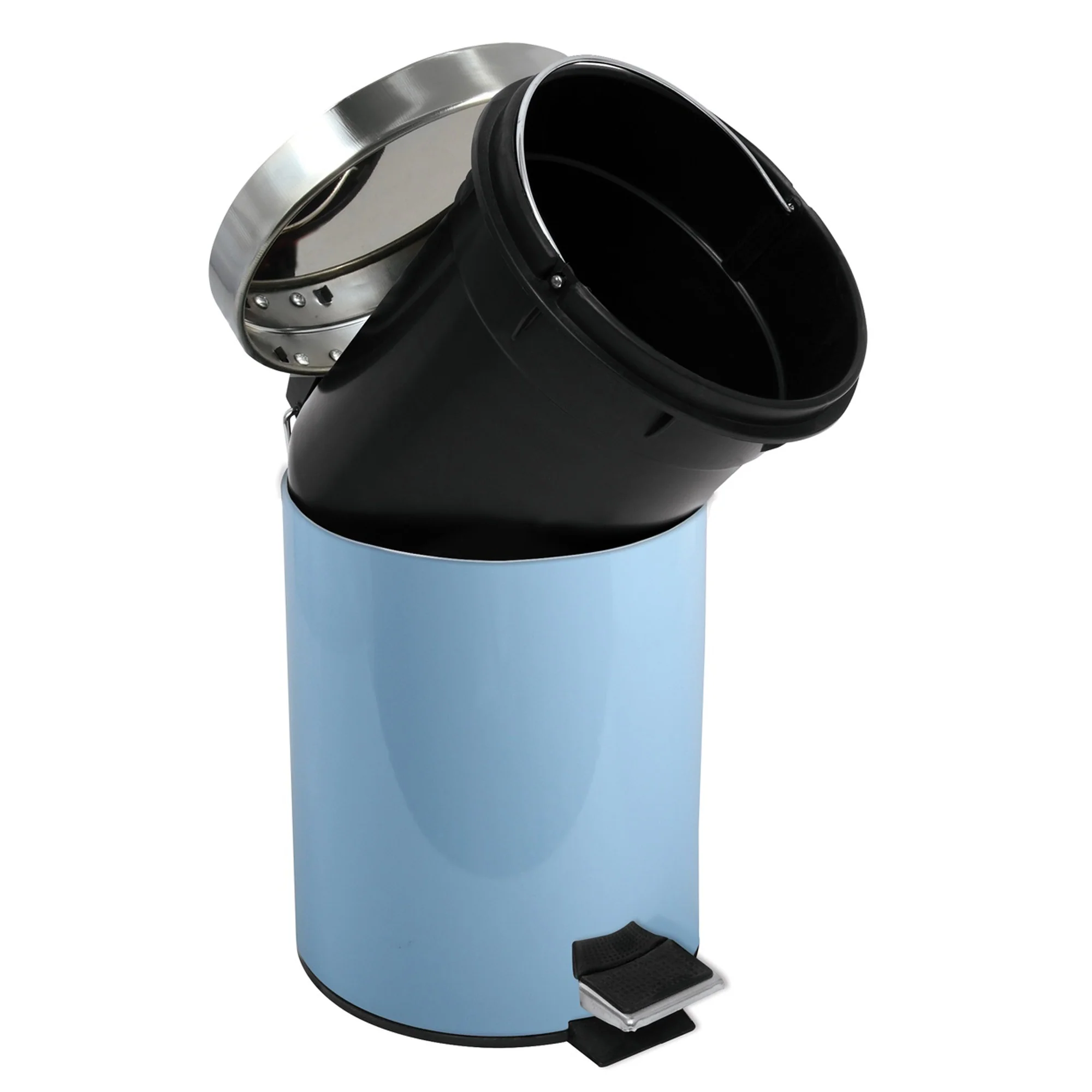 Cubo De Basura Con Pedal Msv 3l De Acero Inoxidable En Color Azul Pastel - Image 5