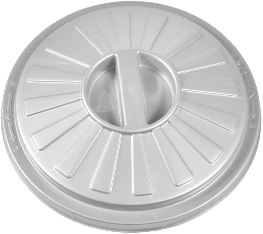 Cubo De Basura / Papelera Polivalente Con Tapa Cerrable, Pequeño, Plástico Resistente (pp), 7 l, Mats, Plateado - Image 5