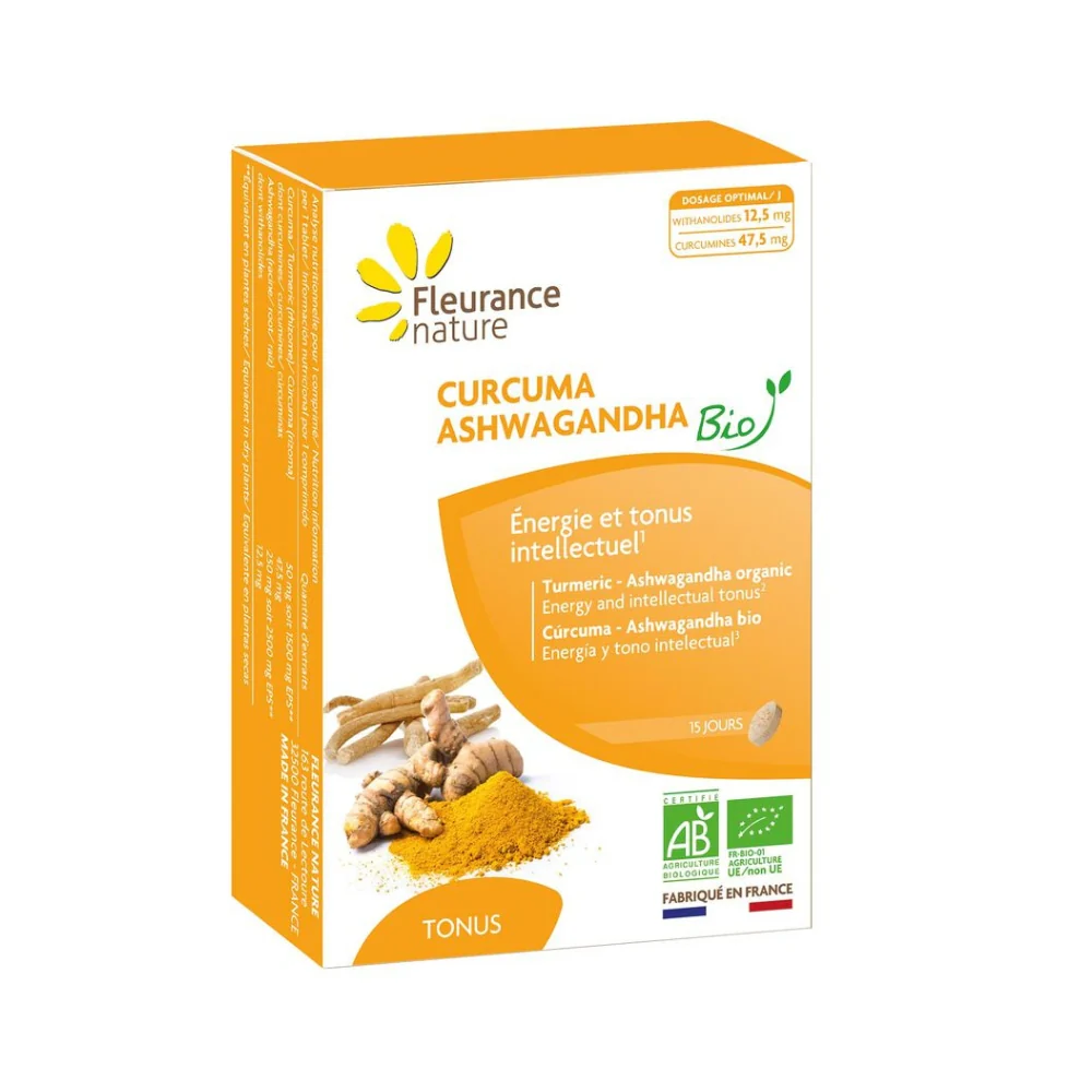 Cúrcuma Ashwagandha Eco Fleurance Nature 15 Comprimidos